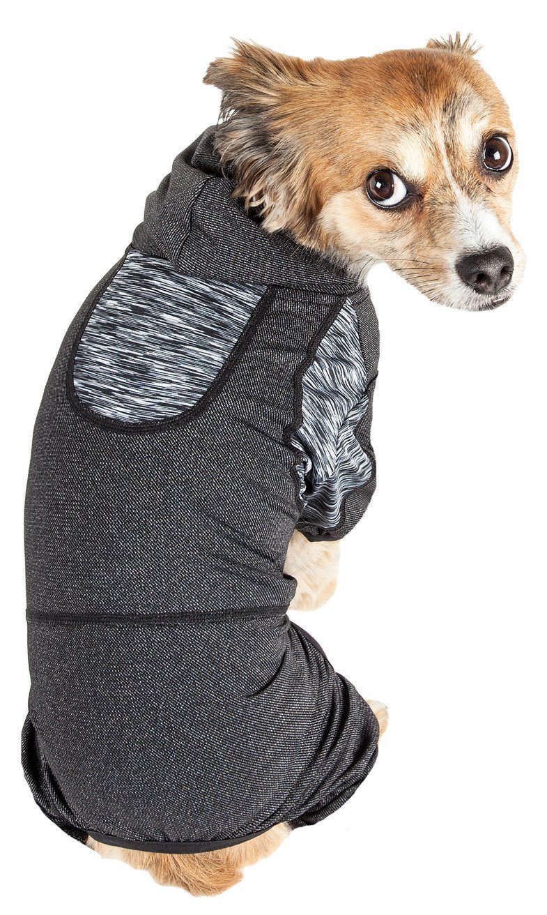 Pet Life ® Active 'Pawsterity' Mediumweight 4-Way-Stretch Yoga Fitness Dog Tracksuit Hoodie - Image 9