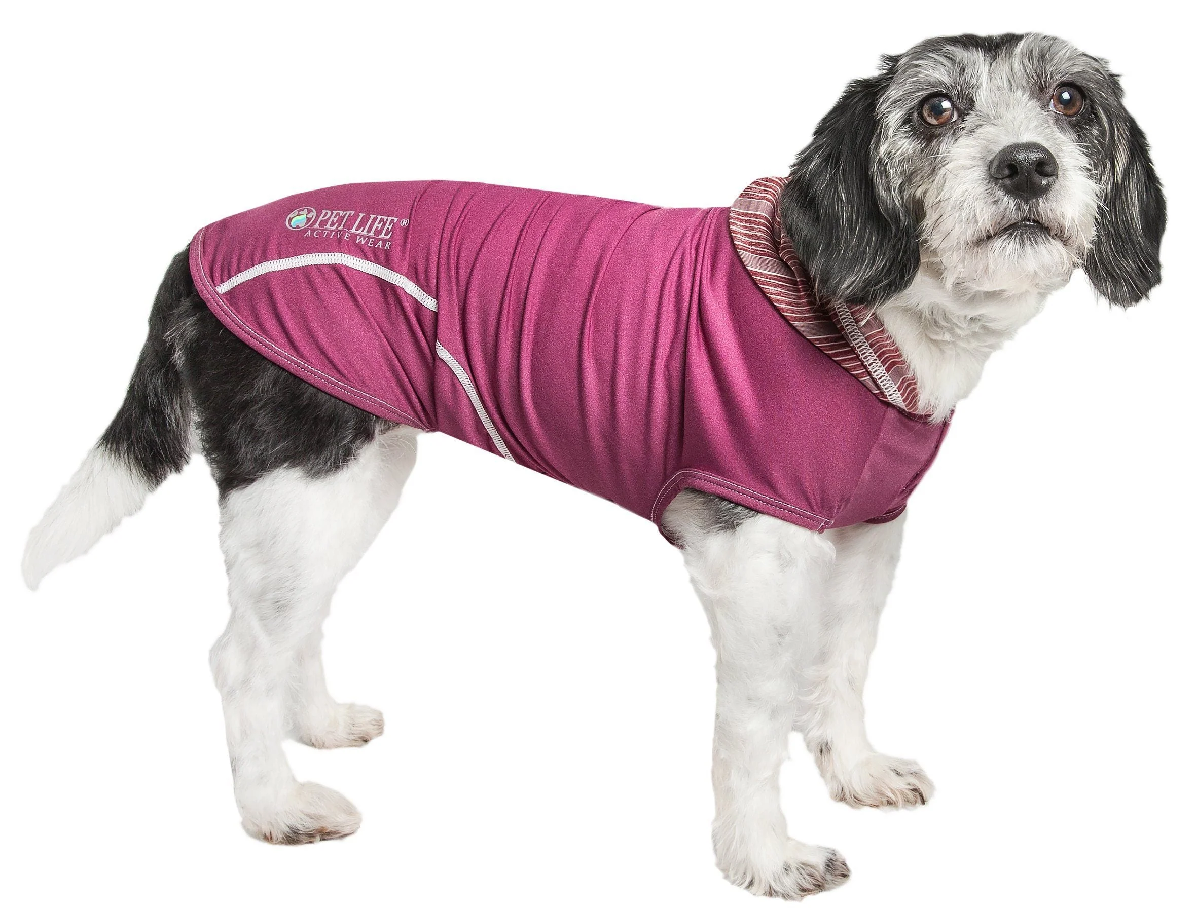 Pet Life ® Active 'Pull-Rover' 4-Way Stretch Sleeveless Fitness Yoga Dog T-Shirt Hoodie - Image 2