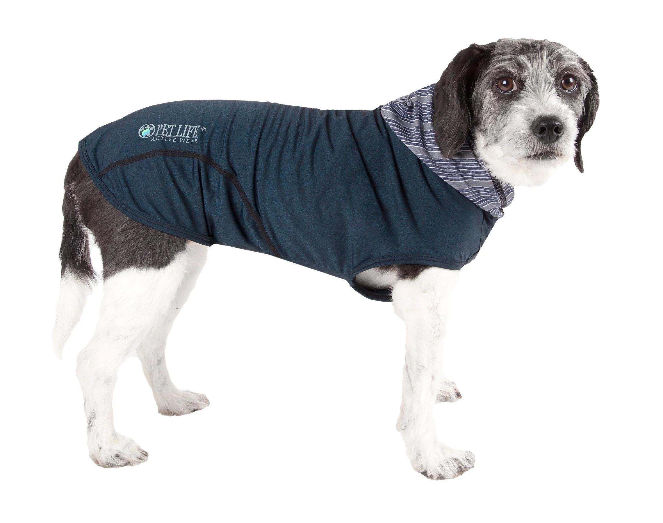 Pet Life ® Active 'Pull-Rover' 4-Way Stretch Sleeveless Fitness Yoga Dog T-Shirt Hoodie - Image 5