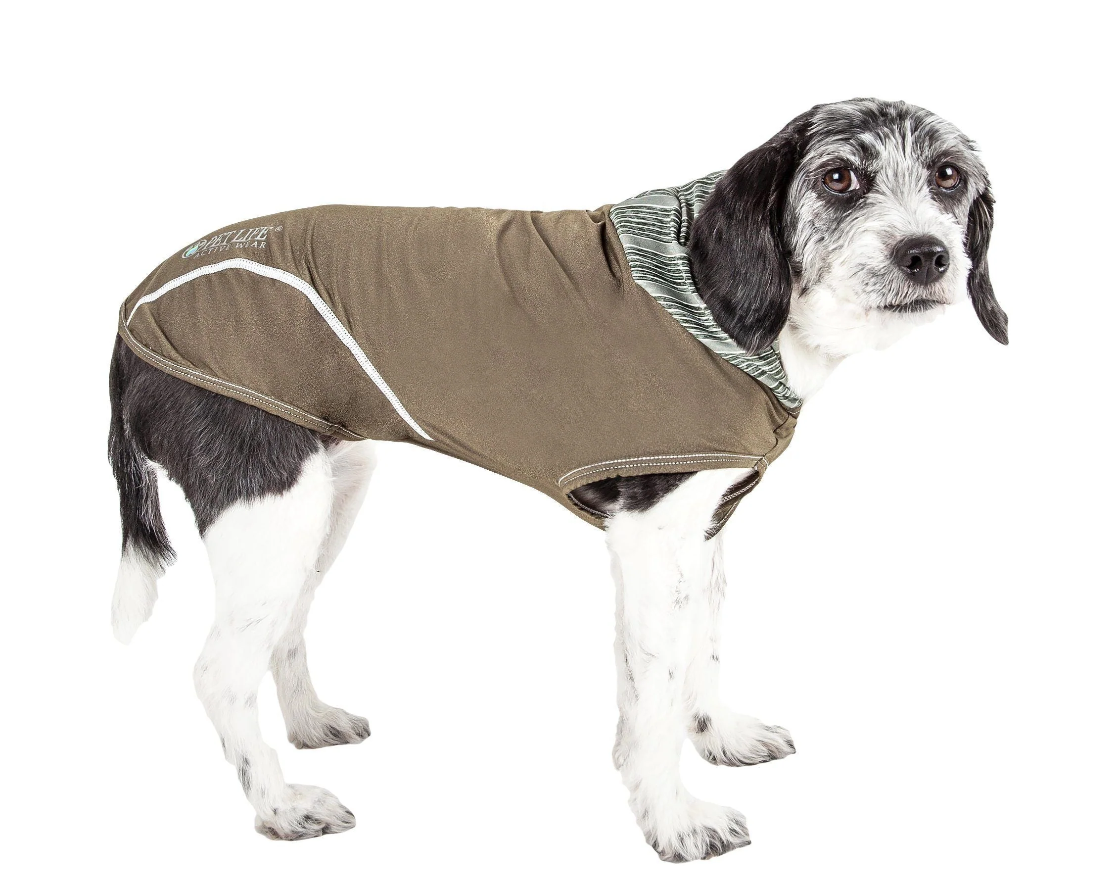 Pet Life ® Active 'Pull-Rover' 4-Way Stretch Sleeveless Fitness Yoga Dog T-Shirt Hoodie - Image 6