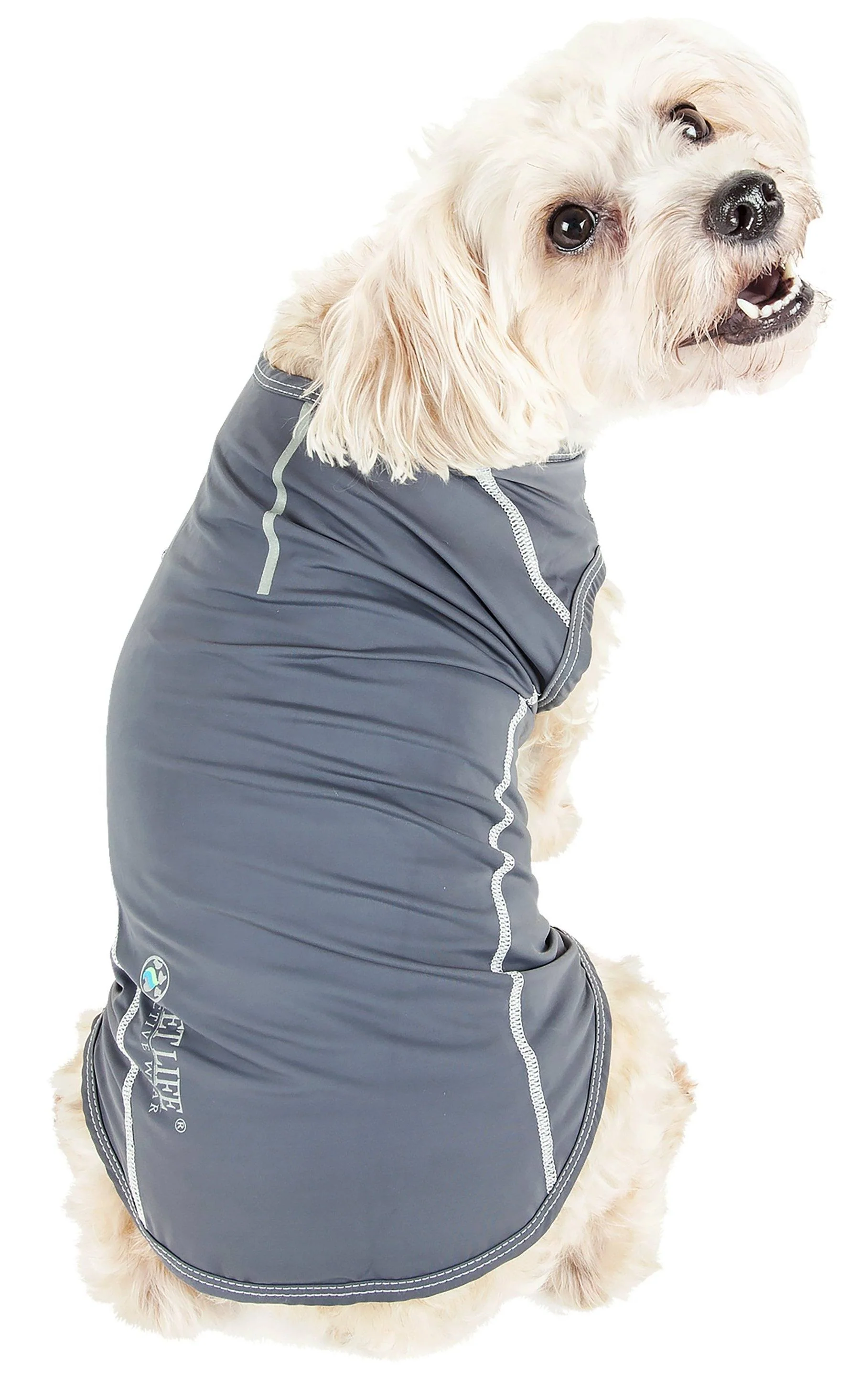 Pet Life ®  Active 'Racerbark' 4-Way-Stretch Yoga Fitness Dog T-Shirt Tank Top - Image 14