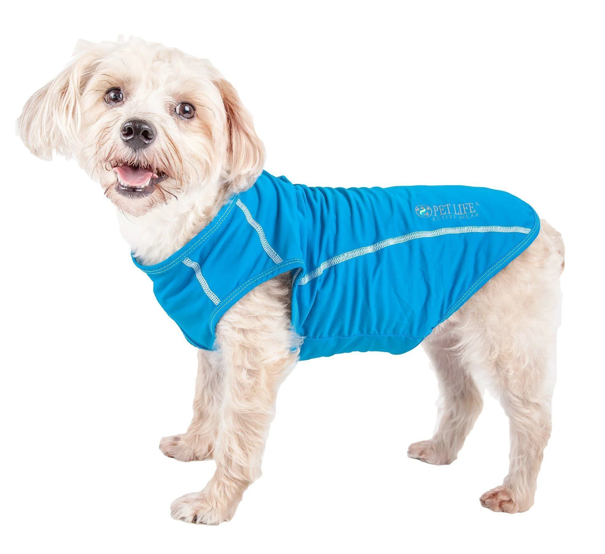 Pet Life ®  Active 'Racerbark' 4-Way-Stretch Yoga Fitness Dog T-Shirt Tank Top - Image 3