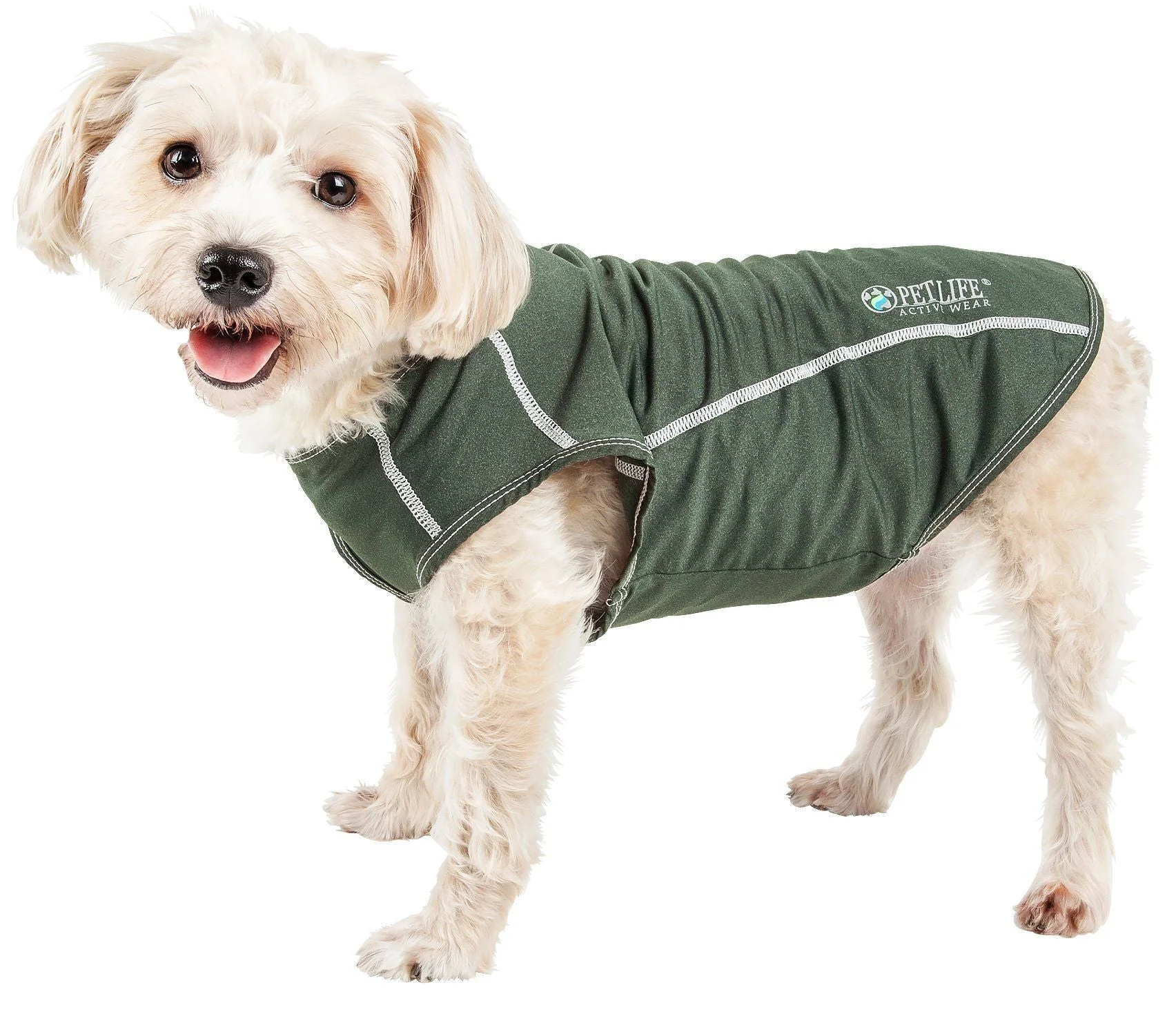 Pet Life ®  Active 'Racerbark' 4-Way-Stretch Yoga Fitness Dog T-Shirt Tank Top - Image 6