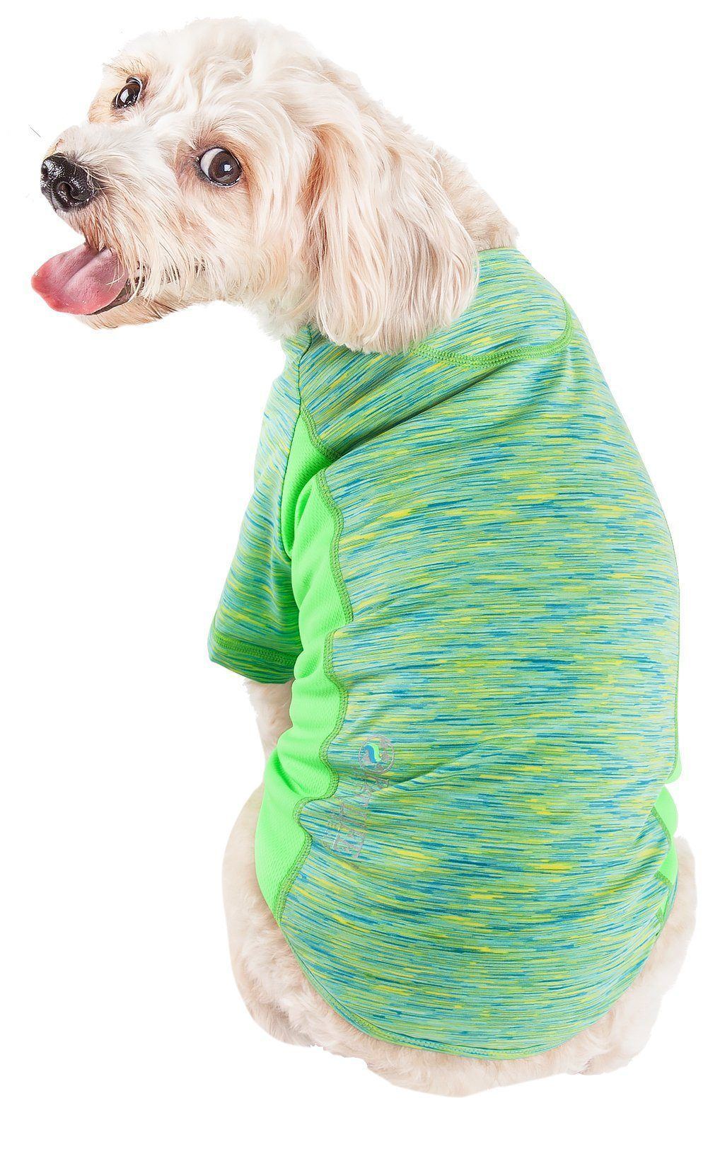 Pet Life ® Active 'Warf Speed' Heathered Ultra-Stretch Yoga Fitness Dog T-Shirt - Image 17