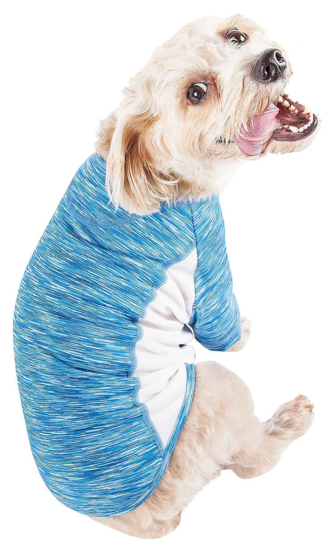 Pet Life ® Active 'Warf Speed' Heathered Ultra-Stretch Yoga Fitness Dog T-Shirt - Image 21