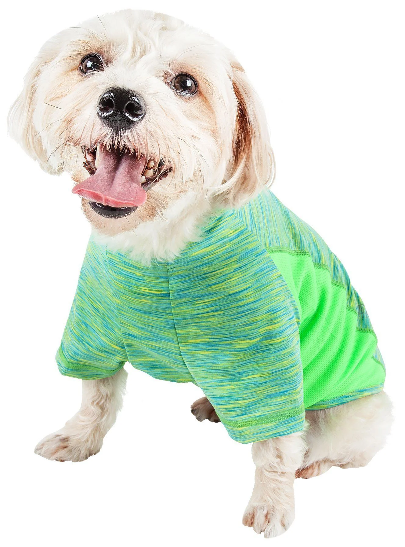 Pet Life ® Active 'Warf Speed' Heathered Ultra-Stretch Yoga Fitness Dog T-Shirt - Image 23