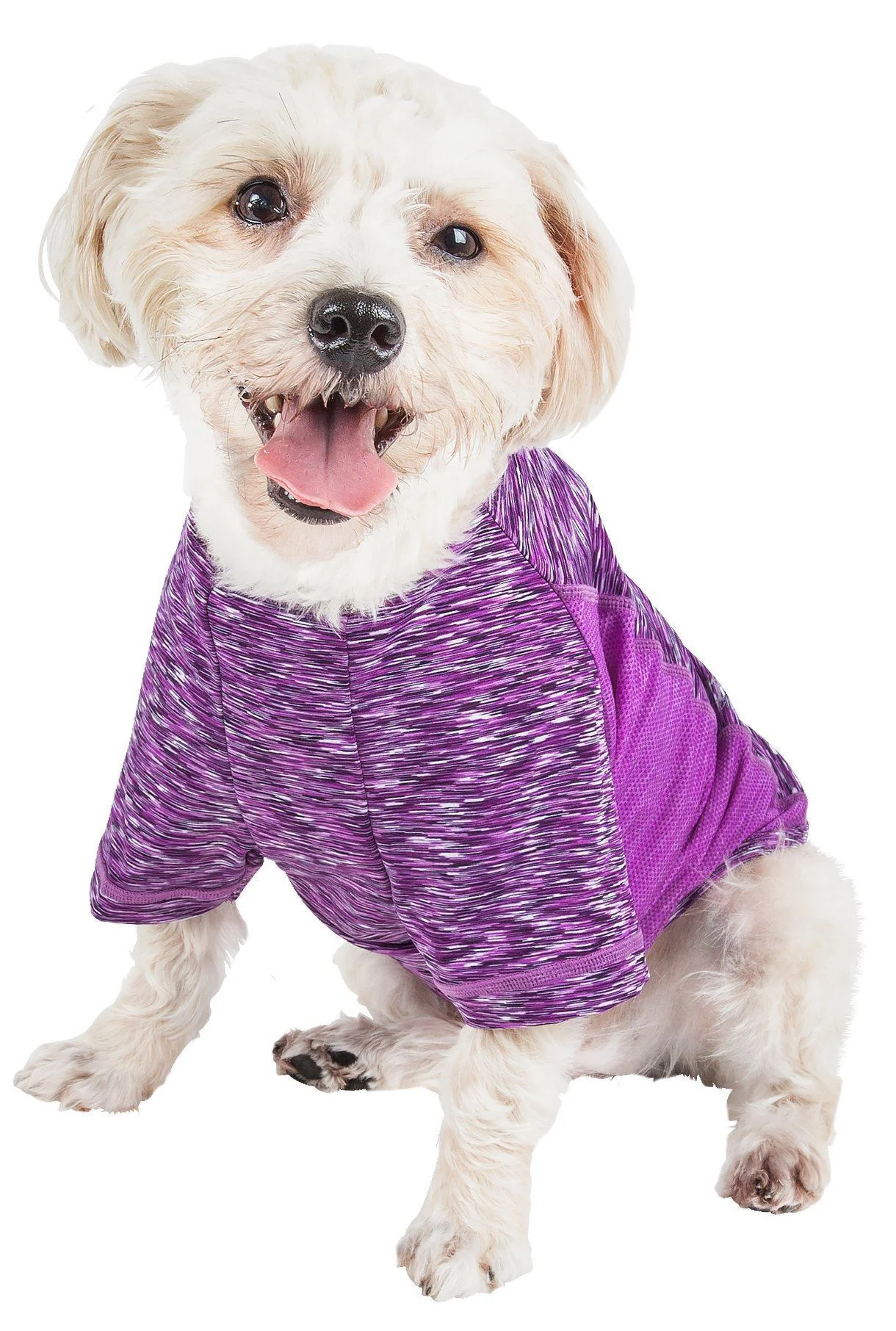 Pet Life ® Active 'Warf Speed' Heathered Ultra-Stretch Yoga Fitness Dog T-Shirt - Image 25