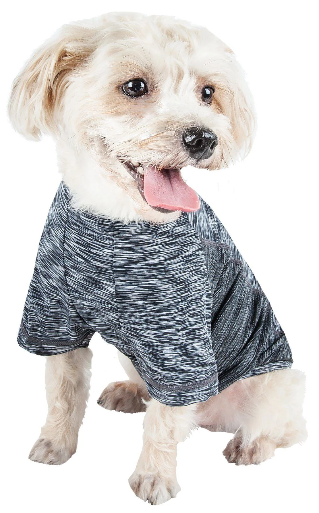 Pet Life ® Active 'Warf Speed' Heathered Ultra-Stretch Yoga Fitness Dog T-Shirt - Image 26