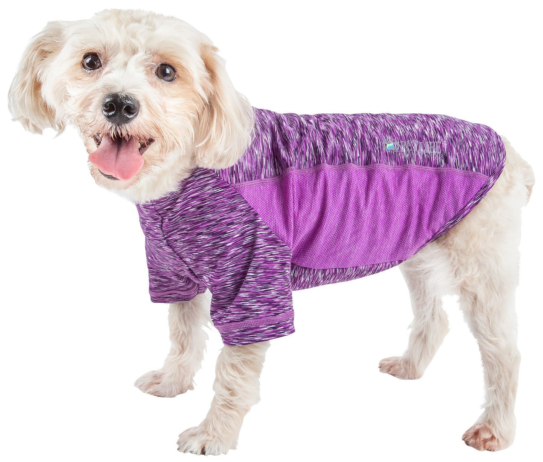 Pet Life ® Active 'Warf Speed' Heathered Ultra-Stretch Yoga Fitness Dog T-Shirt - Image 3