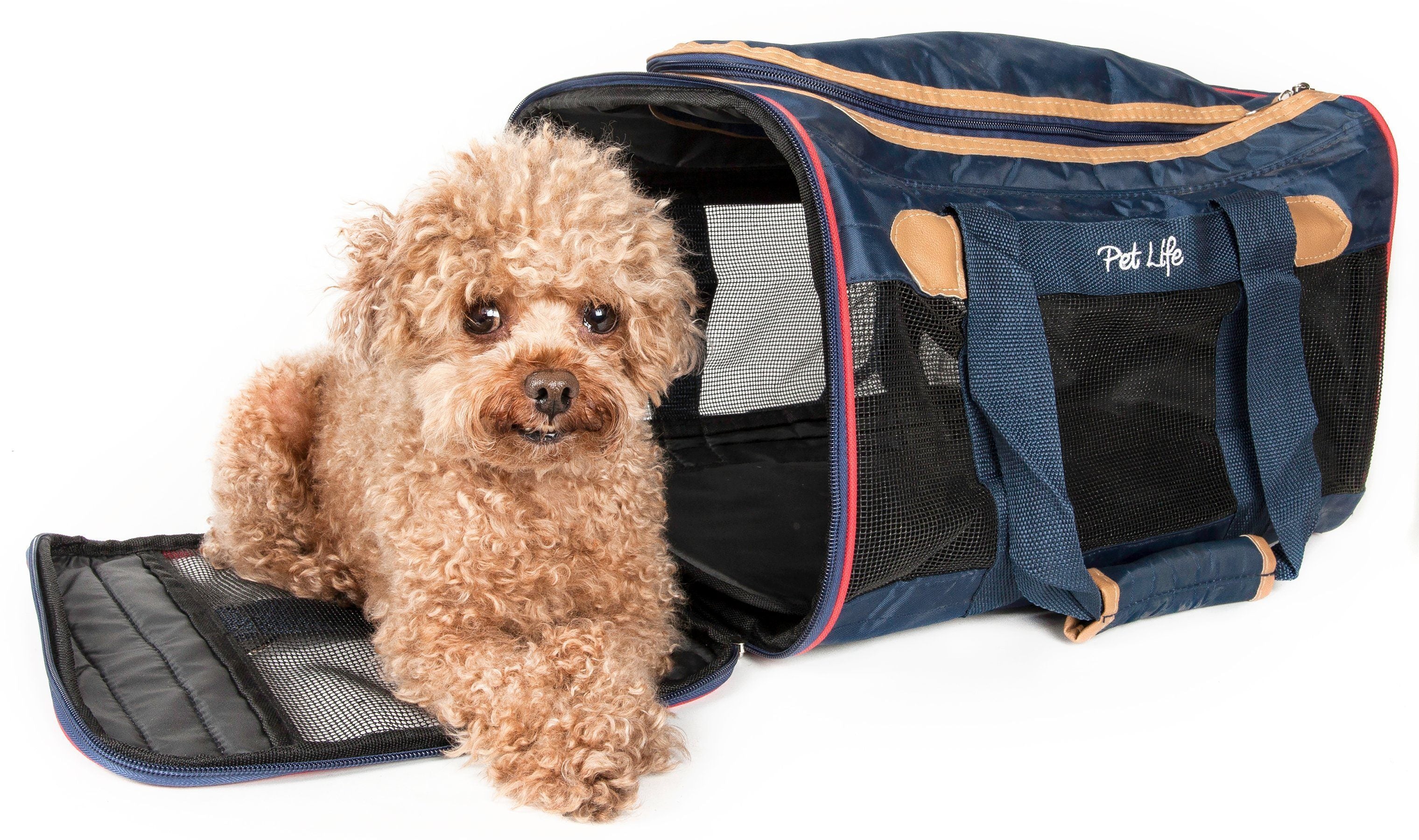 Pet Life ® 'Aero-Zoom' Airline Approved lightweight Wire Framed Folding Collapsible Fashion Pet Dog Carrier - Image 2