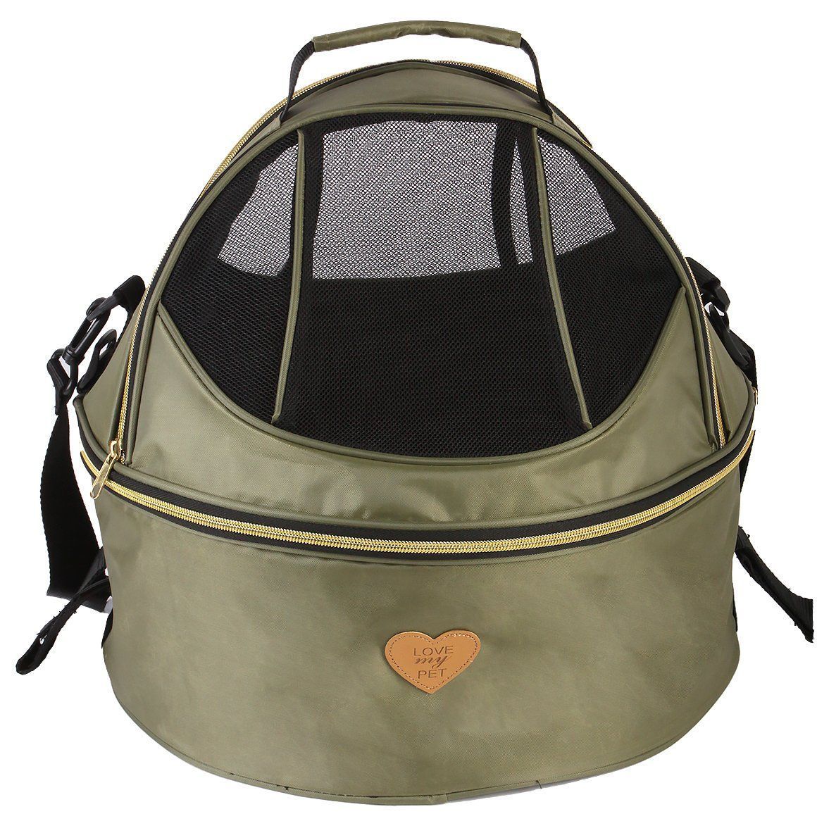 Pet Life ®  'Air-Venture' Dual-Zip Airline Approved Panoramic Circular Travel Pet Dog Carrier - Image 3