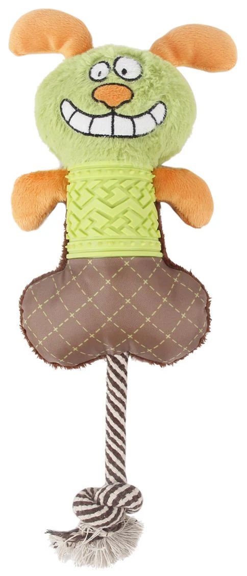 Pet Life ® 'All-in-Fun' Nylon and Rope Squeaking Rubber Rope and Plush Dog Toy - Image 2