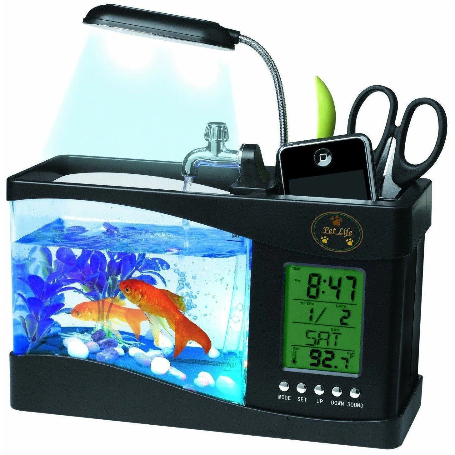 Pet Life ® All-In-One Digital Desktop Aquarium and Stationary Office Organizer - Image 2