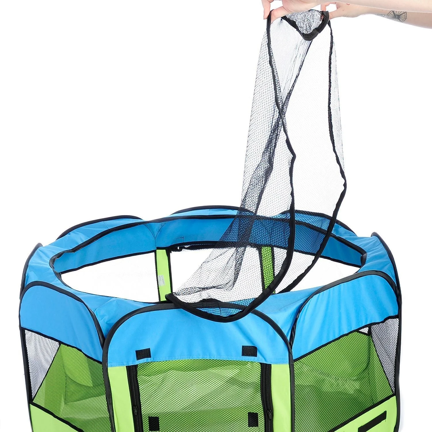 Pet Life ® 'All-Terrain' Lightweight Easy Folding Wire-Framed Collapsible Travel Pet Dog Playpen crate - Image 19