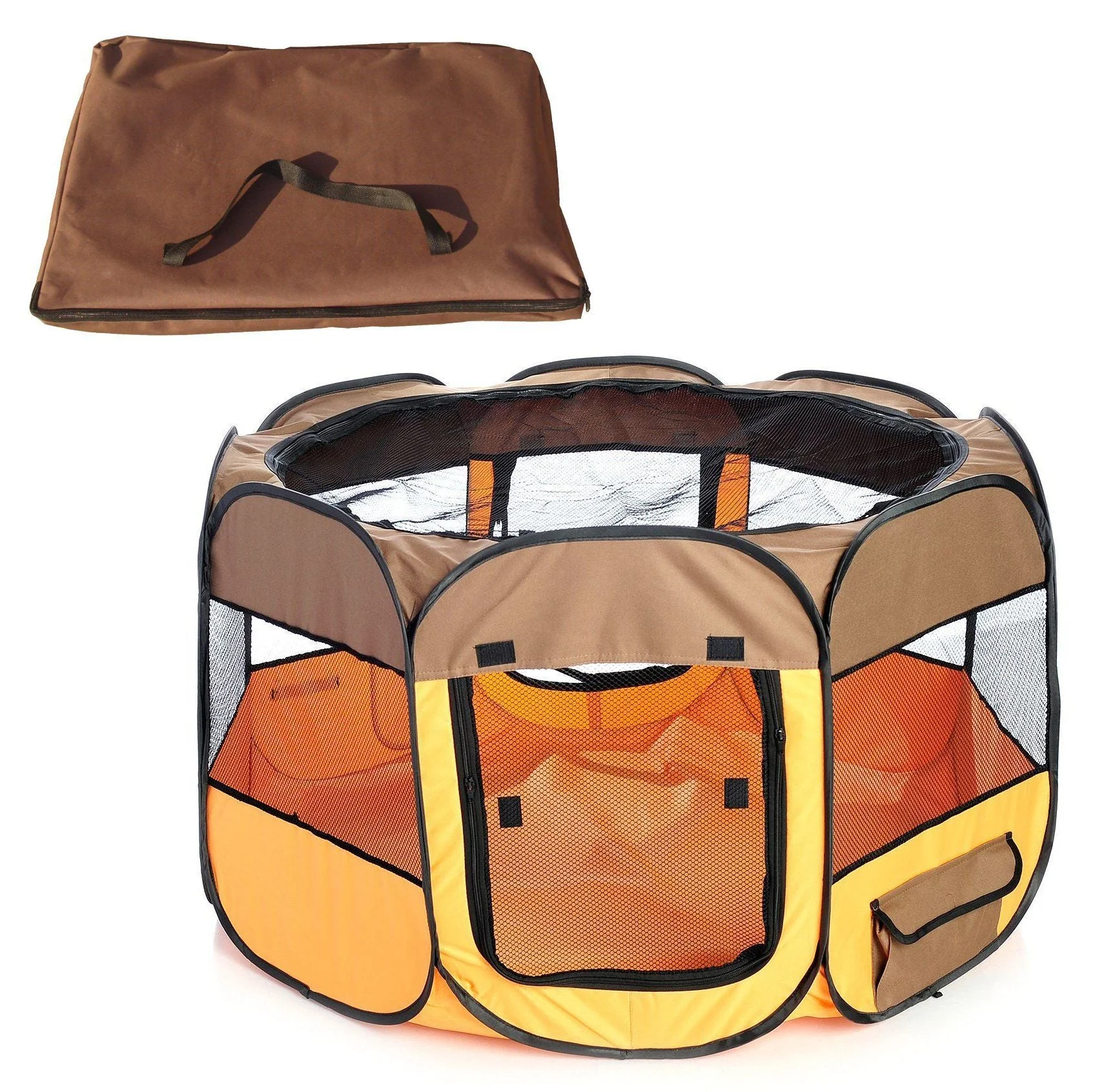 Pet Life ® 'All-Terrain' Lightweight Easy Folding Wire-Framed Collapsible Travel Pet Dog Playpen crate - Image 3