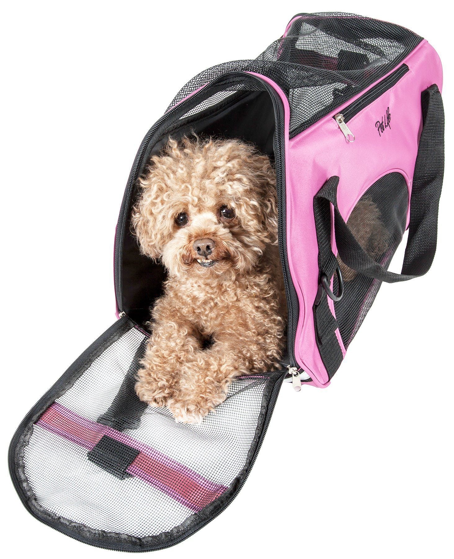 Pet Life ® 'Altitude Force' Airline Approved Sporty Zippered Folding Fashion Pet Dog Carrier - Image 2