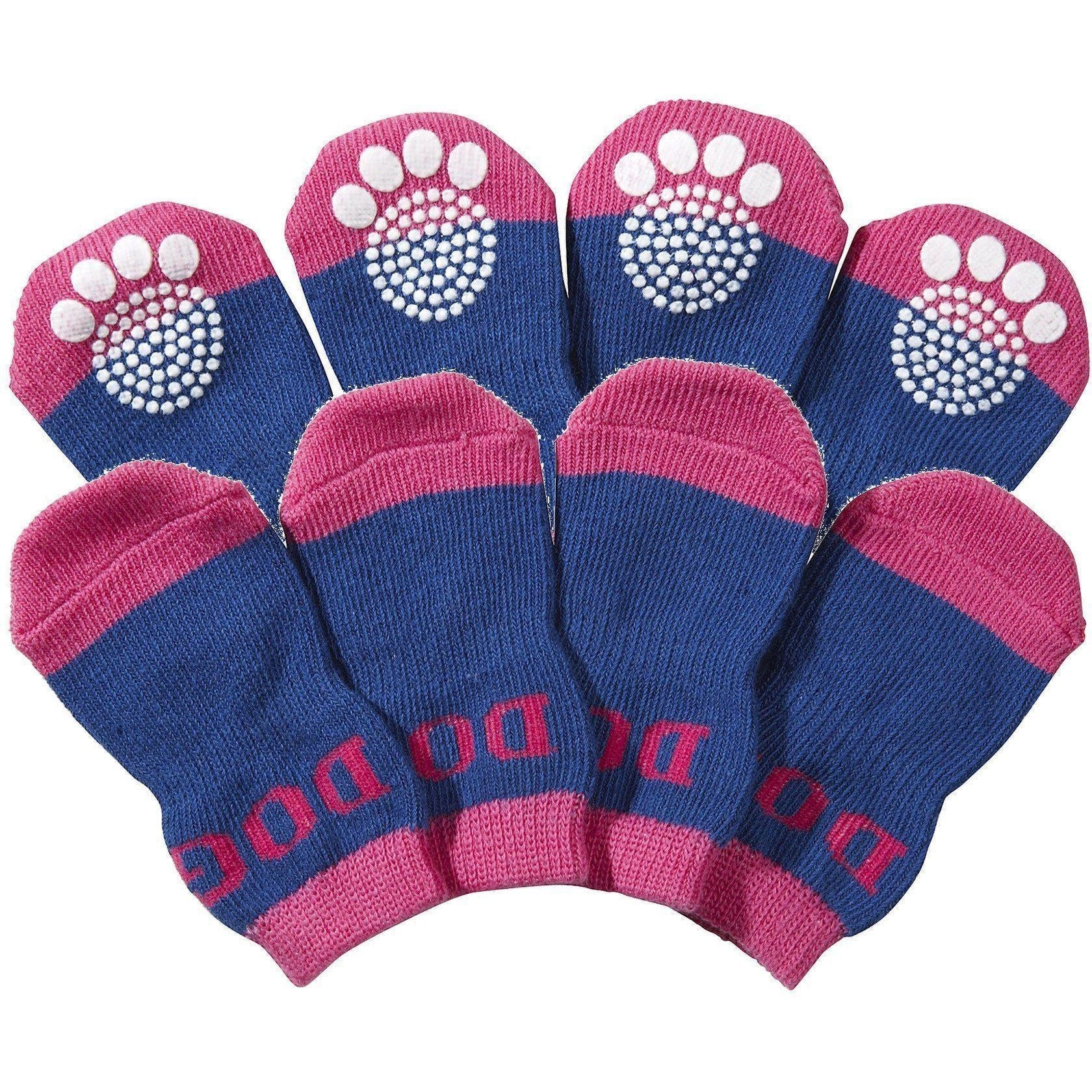 Pet Life ® Anti-Slip Rubberized Gripped Breathable Stretch Pet Dog Socks - Set of 4 - Image 9
