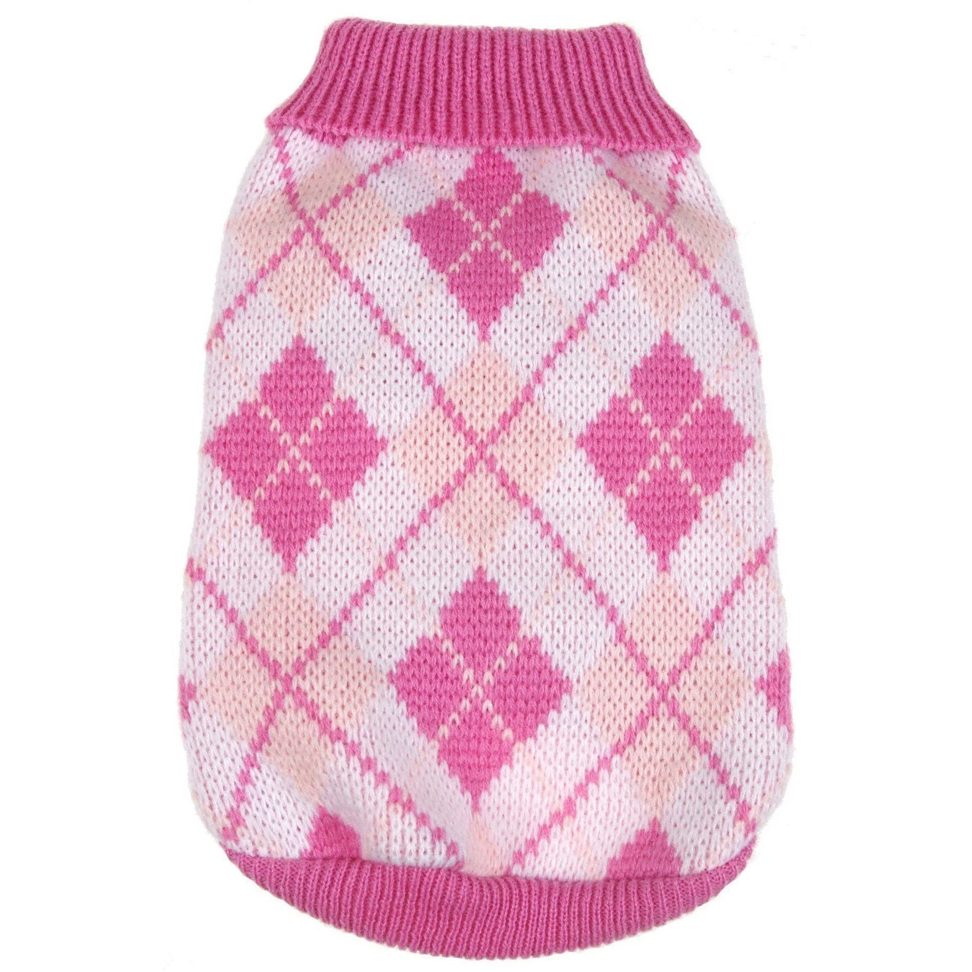 Pet Life ® 'Argyle Style' Ribbed Knitted Fashion Designer Dog Sweater - Image 4