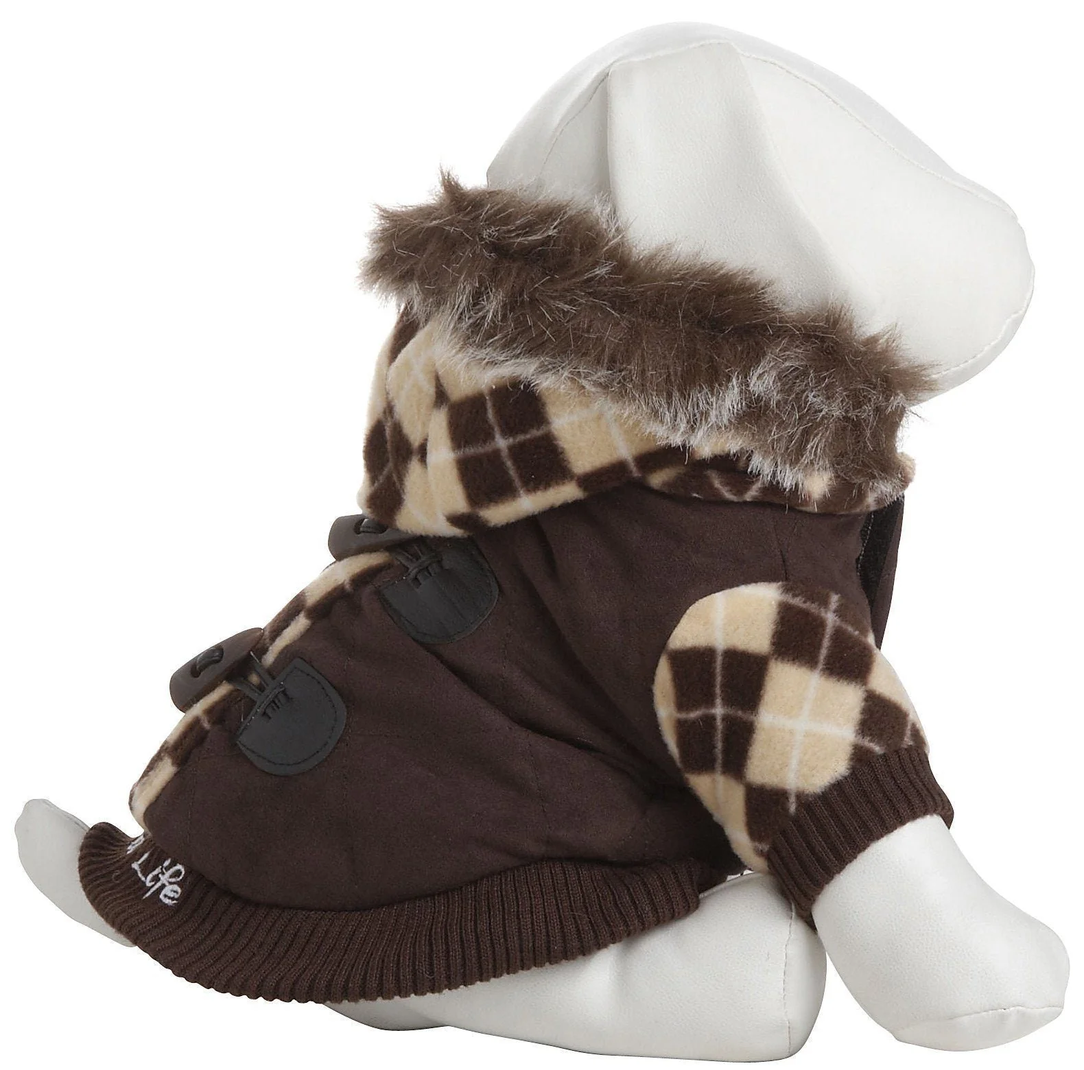 Pet Life ® 'Aygyle Style' 3M Insulated Designer Patterned Suede Dog Coat w/ Removable Hood - Image 6