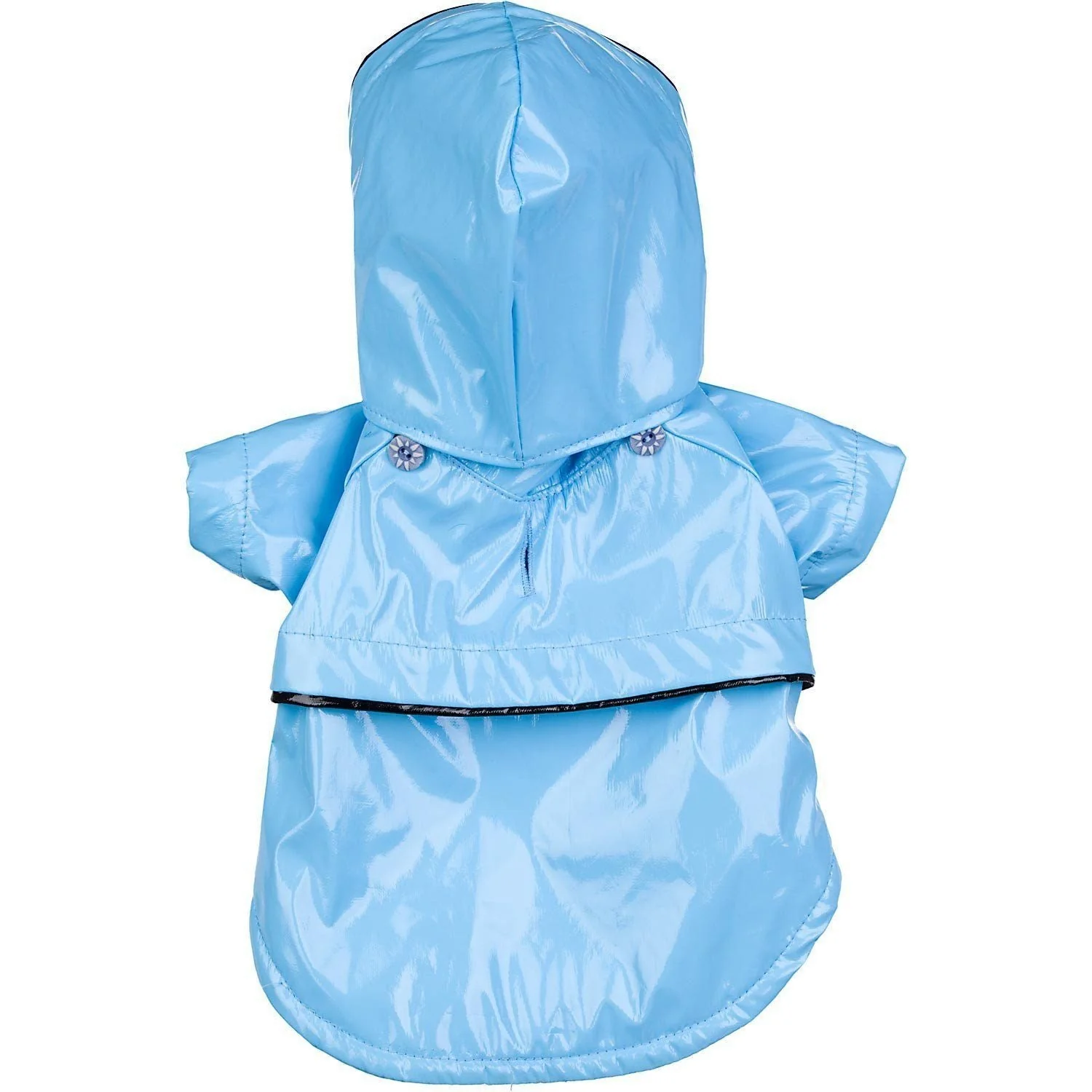 Pet Life ® 'Baby Blue' Waterproof Adjustable Dog Raincoat Jacket w/ Removable Hood - Image 3