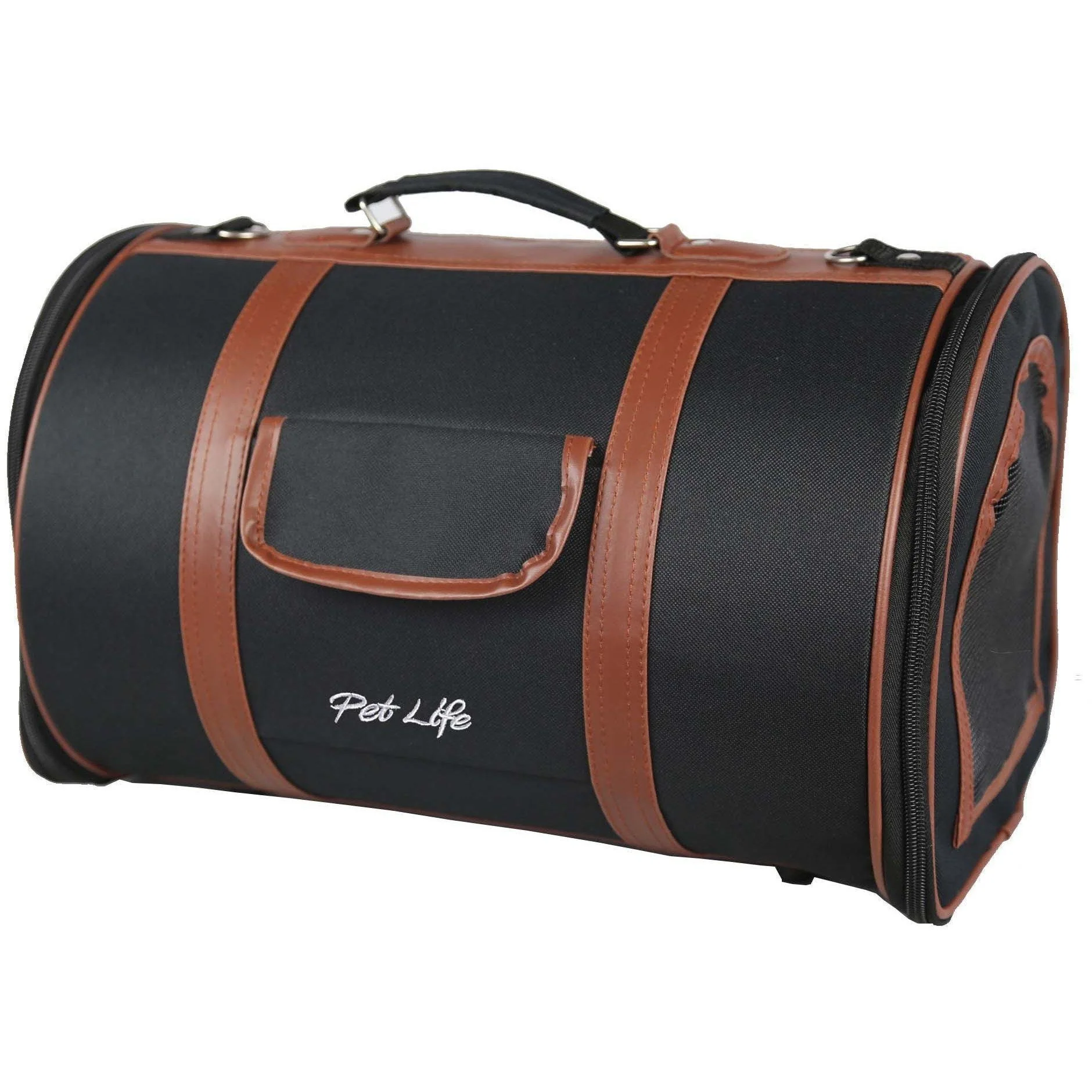 Pet Life ® 'Bark Avenue' Cylindrical Airline Approved Fashion Designer Posh Pet Dog Carrier - Image 2