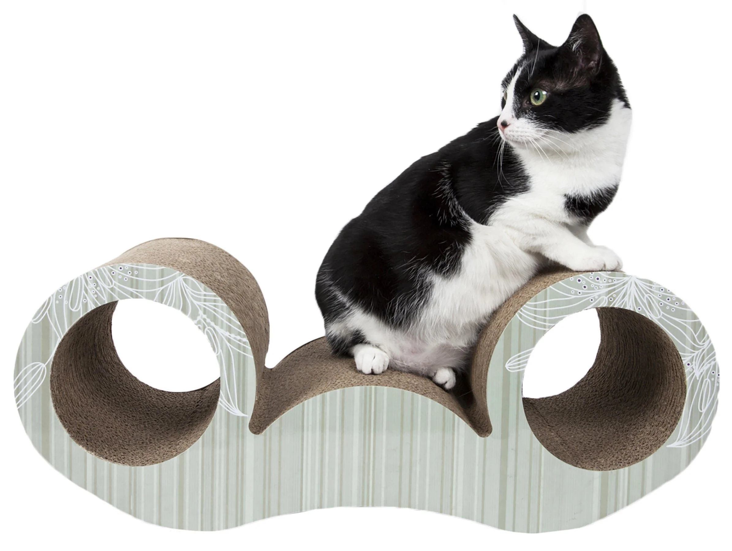 Pet Life ® 'Binocular' Premium Quality Kitty Cat Scratcher Lounger Lounge with Catnip - Image 3