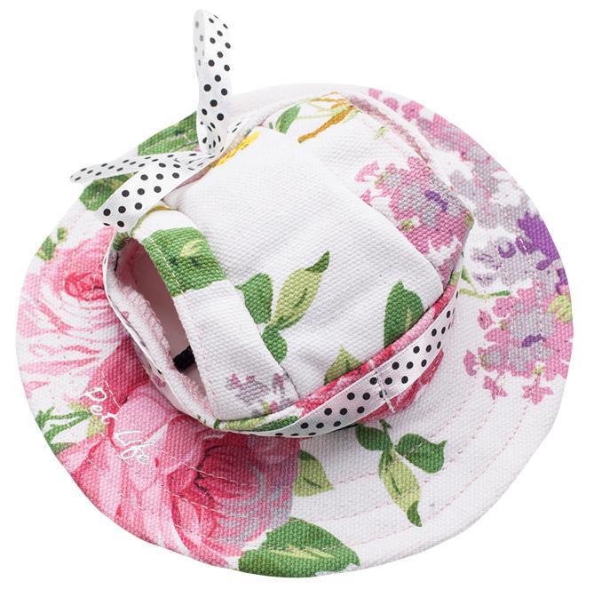 Pet Life ®  'Botanic Bark' Floral UV Protectant Adjustable Fashion Canopy Brimmed Dog Hat Cap - Image 2
