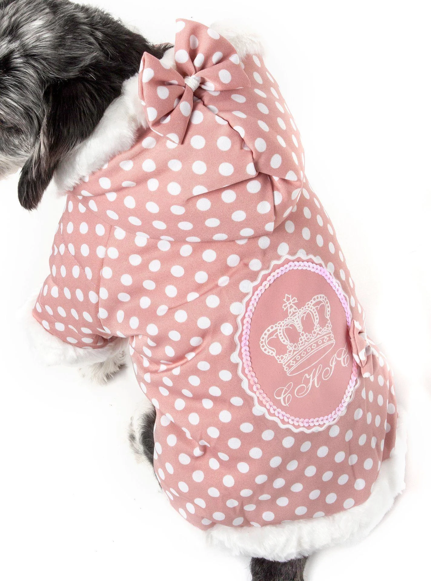Pet Life ® 'Bow-Couture' Polka-Dot Bowed Insulated Dog Sweater Jacket - Image 7