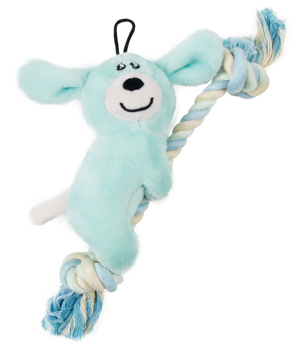 Pet Life ® 'Broom-Lick' Plush and Jute Rope Squeaking Newborn Cat and Dog Toy - Image 3