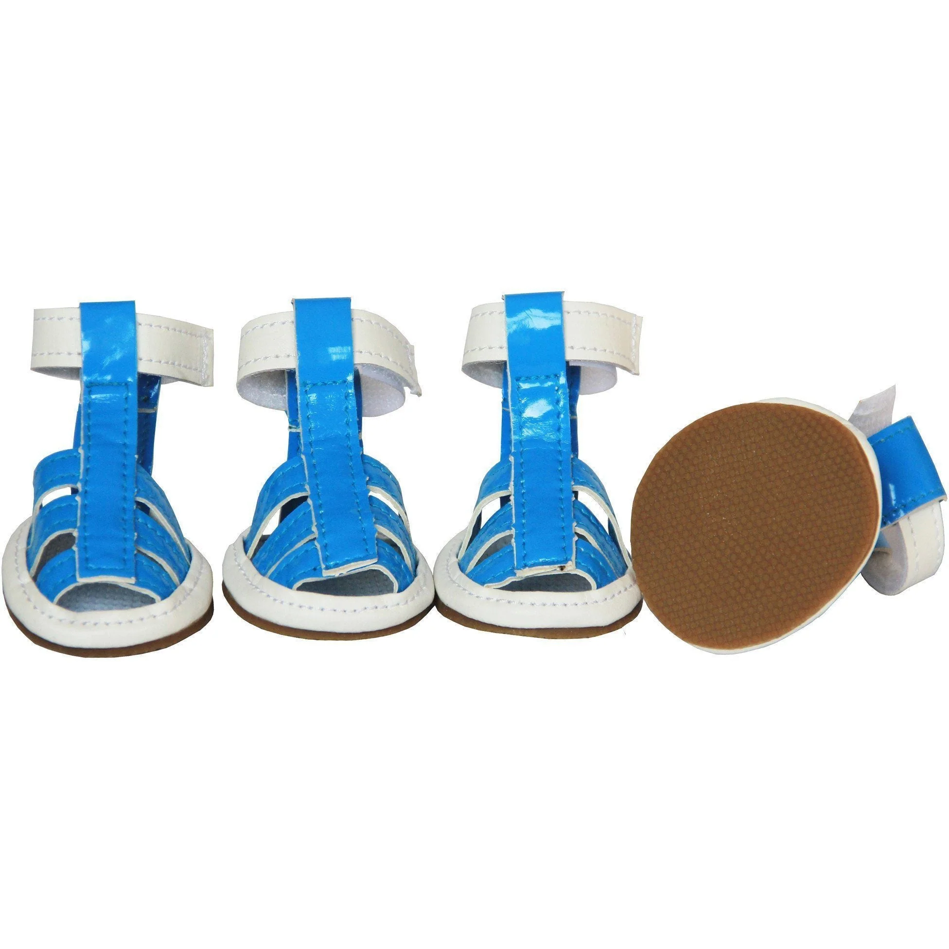 Pet Life ® 'Buckle-Supportive' PVC Waterproof Pet Dog Shoes Sandals - Set Of 4 - Image 2