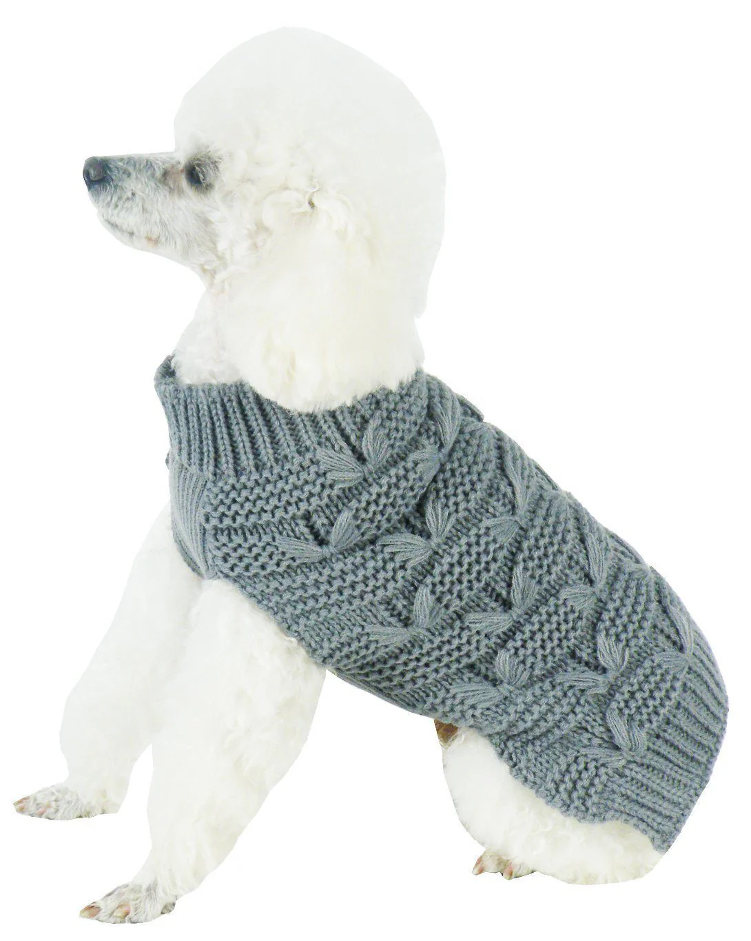 Pet Life ® Butterfly Stitched Heavy Cable Knitted Fashion Turtle Neck Dog Sweater - Image 2