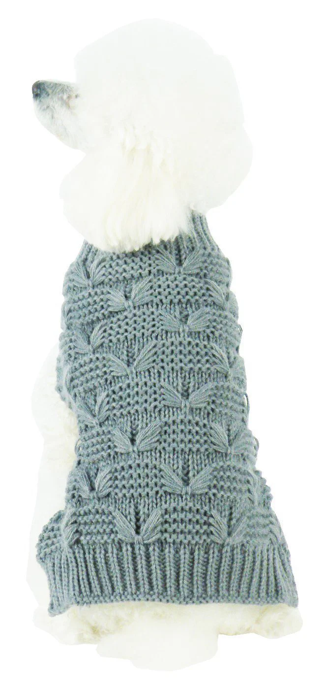 Pet Life ® Butterfly Stitched Heavy Cable Knitted Fashion Turtle Neck Dog Sweater - Image 4