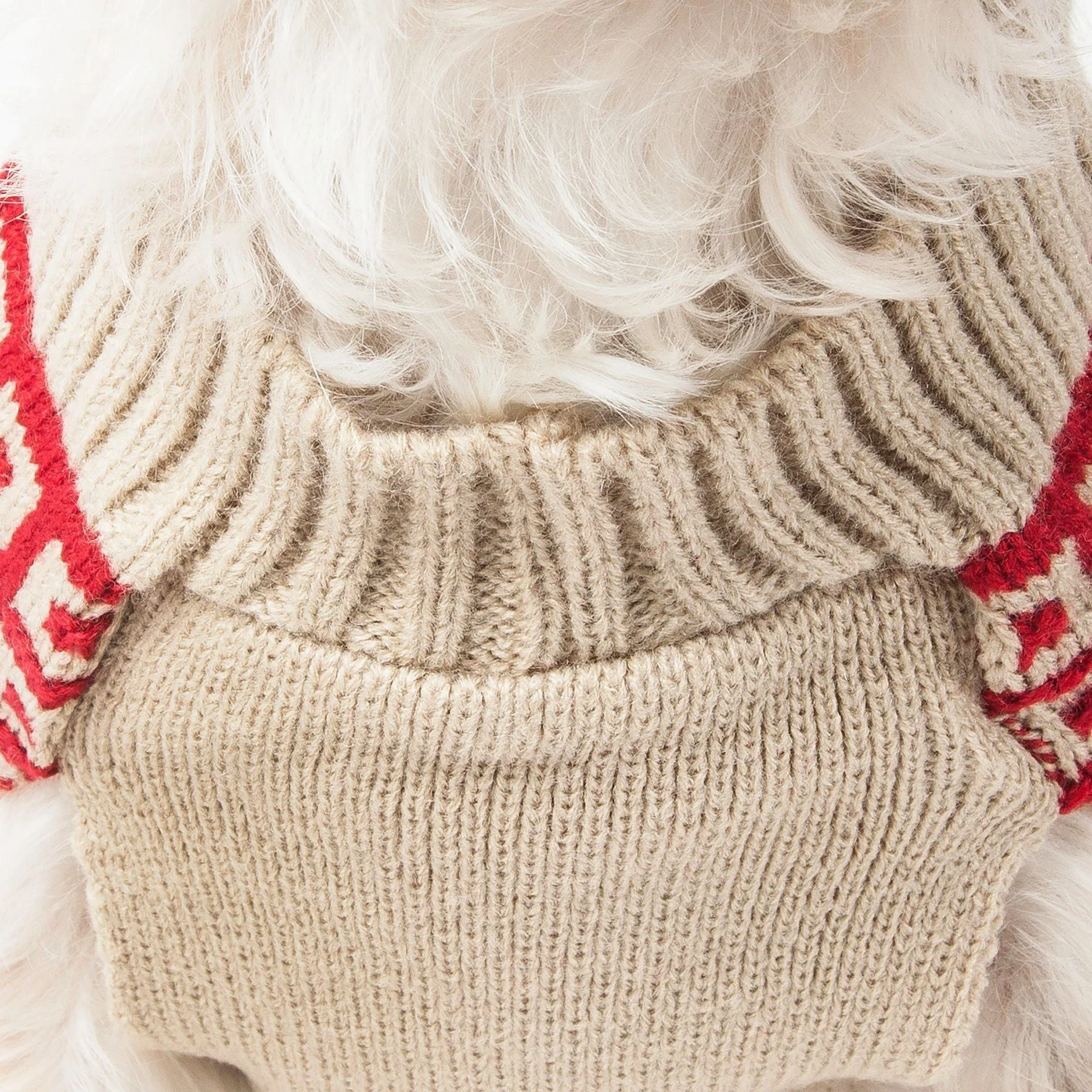 Pet Life ® 'Butterscotch' Box Weaved Heavy Cable Knitted Designer Turtle Neck Dog Sweater - Image 3