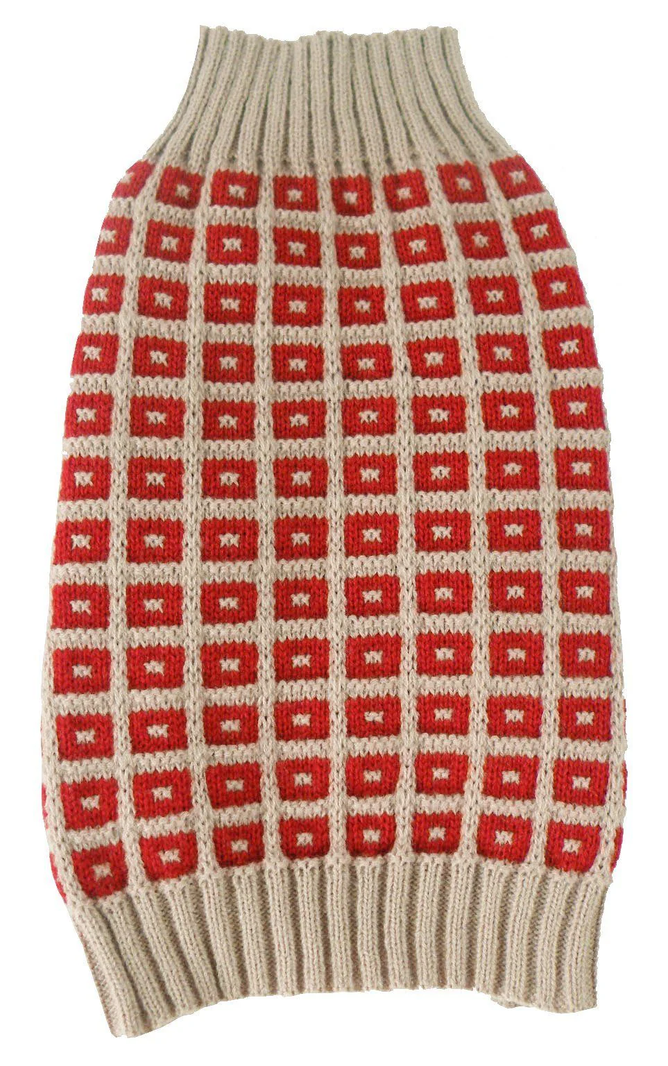 Pet Life ® 'Butterscotch' Box Weaved Heavy Cable Knitted Designer Turtle Neck Dog Sweater - Image 4
