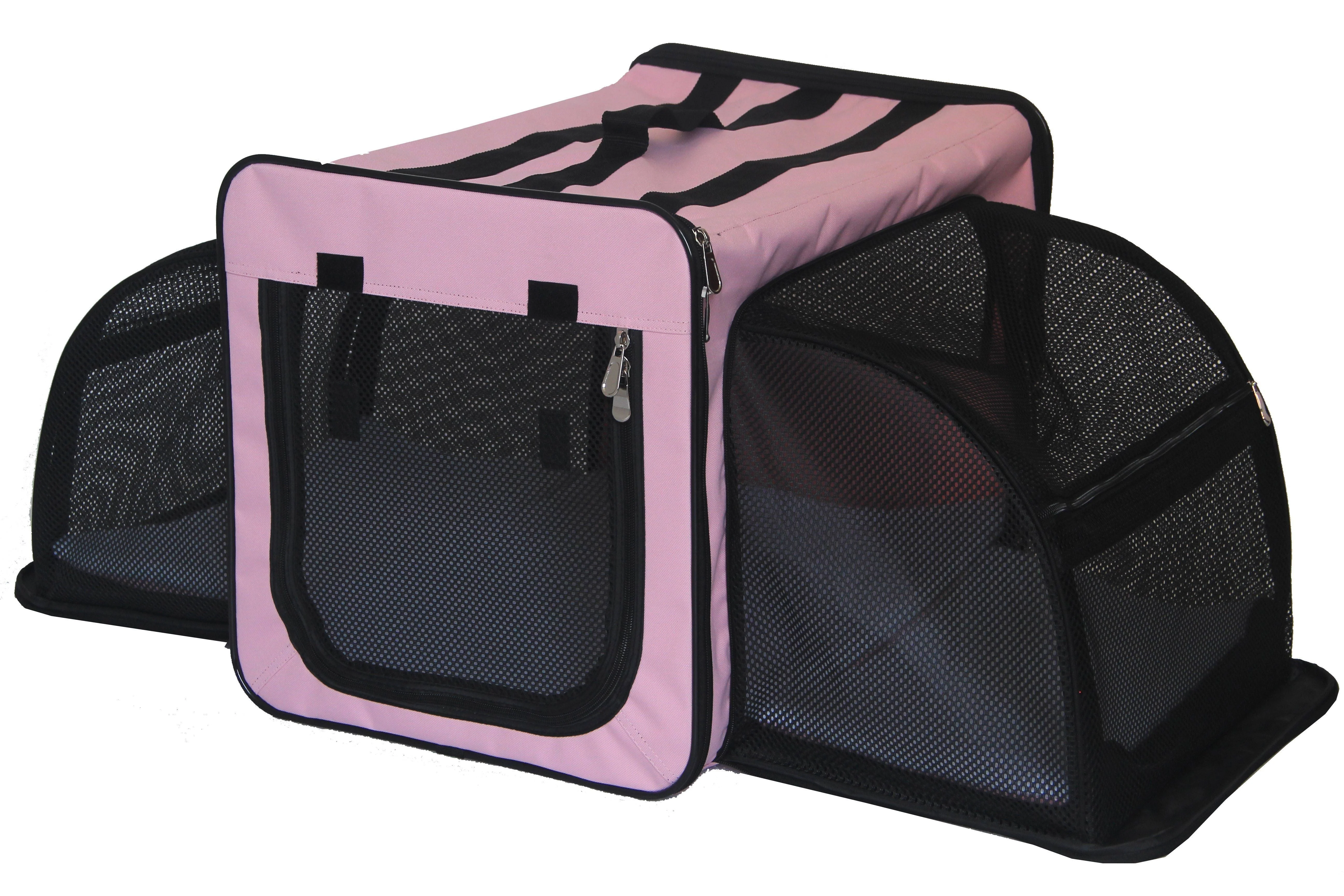 Pet Life ® 'Capacious' Dual-Sided Expandable Spacious Wire Folding Collapsible Lightweight Pet Dog Crate Carrier House - Image 4