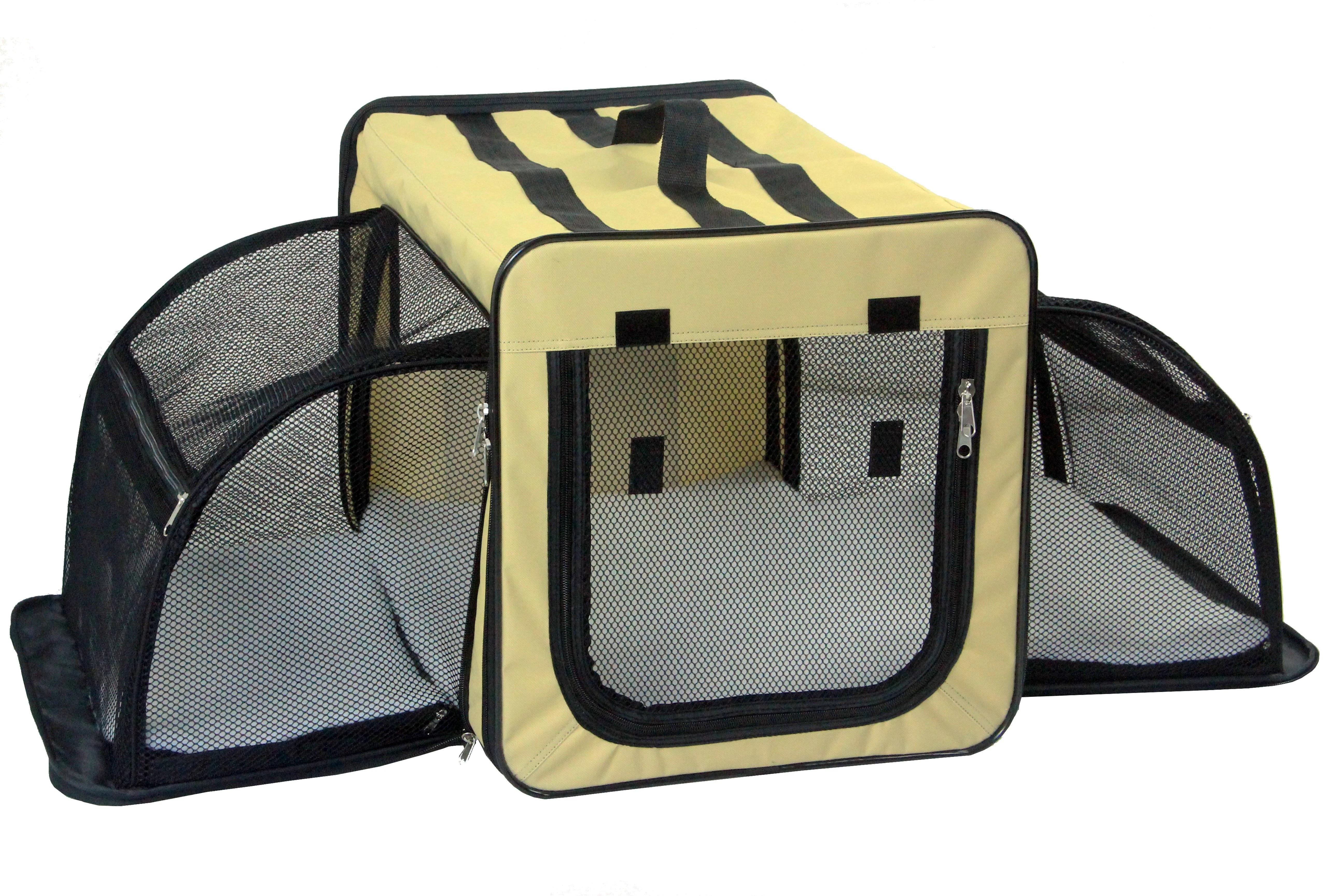 Pet Life ® 'Capacious' Dual-Sided Expandable Spacious Wire Folding Collapsible Lightweight Pet Dog Crate Carrier House - Image 6
