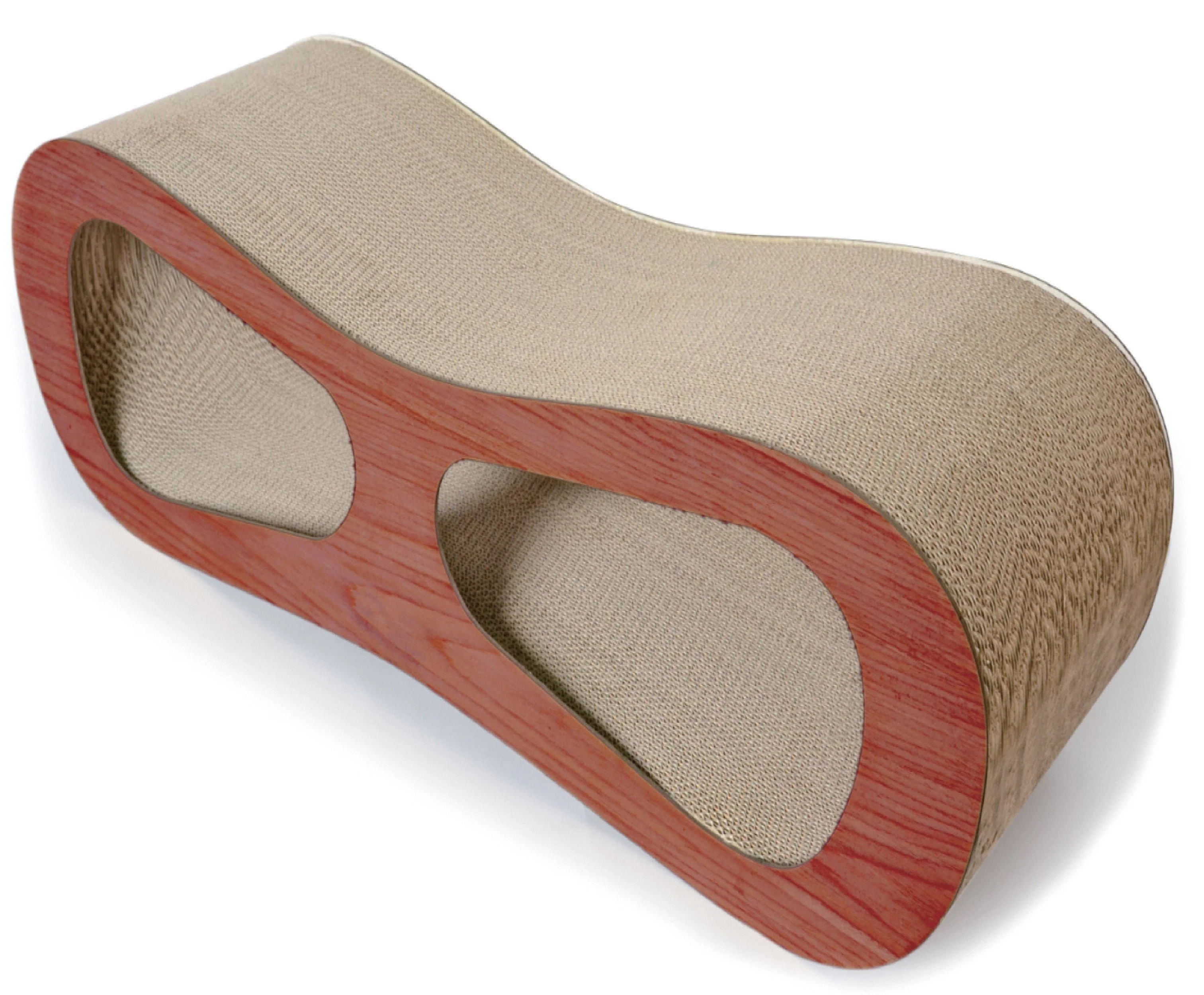 Pet Life ® 'Cat-Eyed' Contoured Designer Premium Quality Kitty Cat Scratcher Lounger with Catnip - Image 3