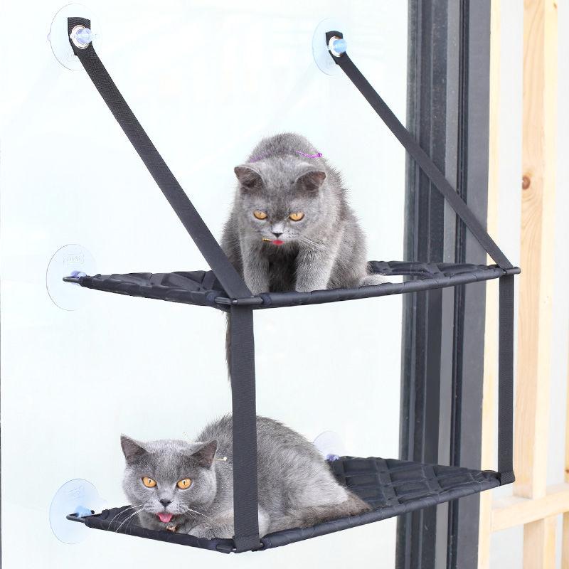Pet Life ® 'Cat Laze'  Suction Cupped Dual-Leveled Kitty Cat Lounger - Image 2