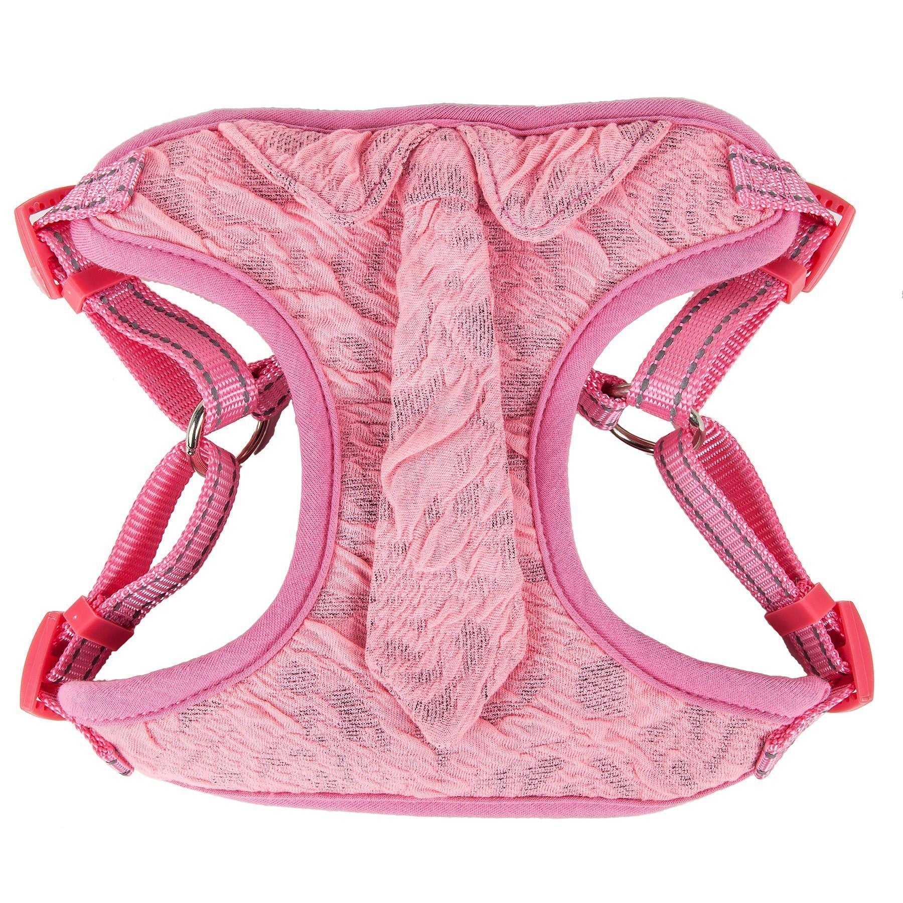 Pet Life ® 'Chichi Shaggy' Mesh Reversed Adjustable Fashion Dog Harness W/ Shaggy Neck Tie - Image 3