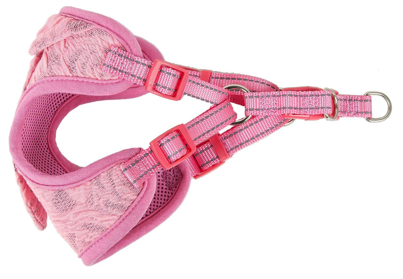 Pet Life ® 'Chichi Shaggy' Mesh Reversed Adjustable Fashion Dog Harness W/ Shaggy Neck Tie - Image 5