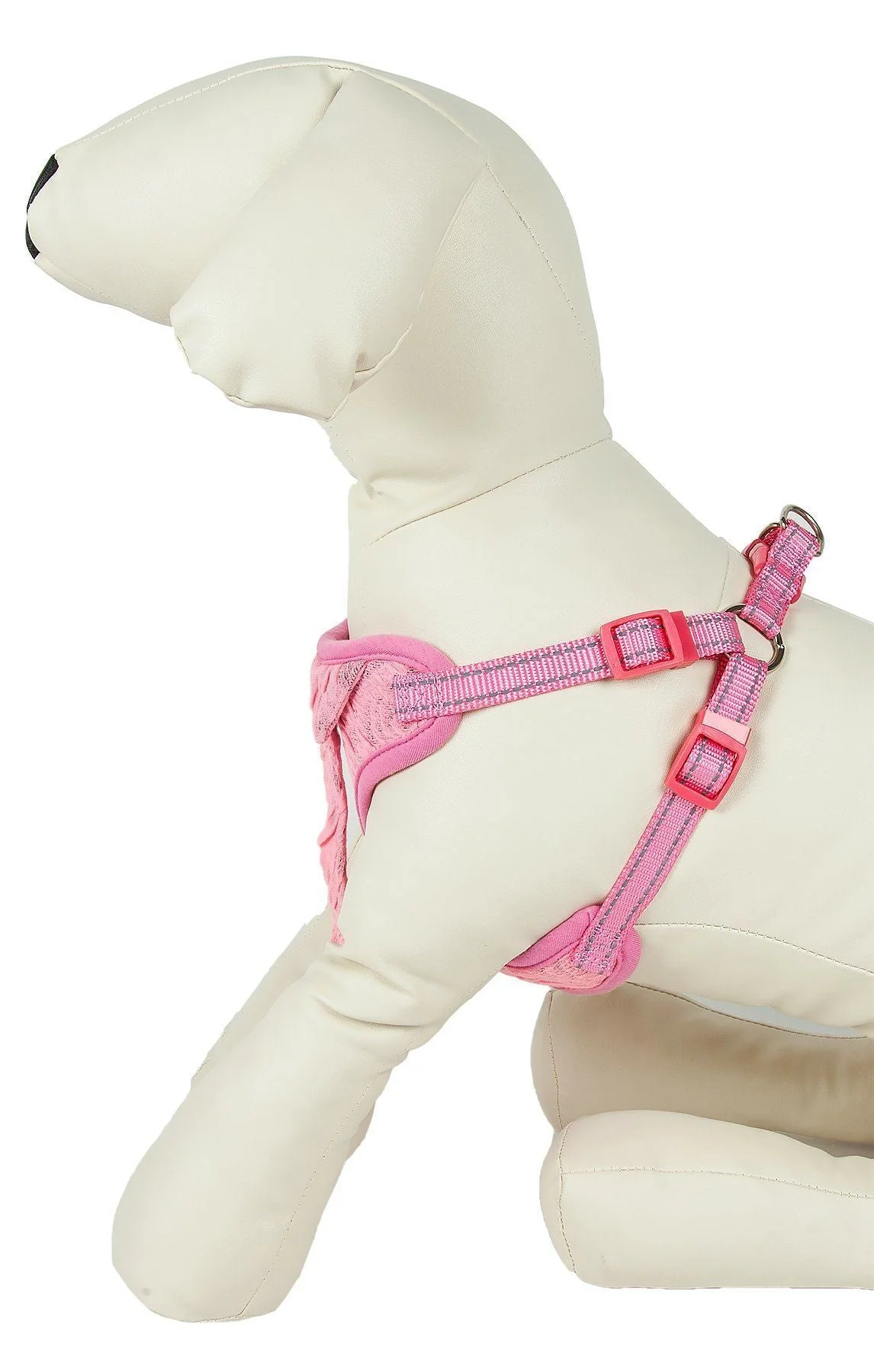 Pet Life ® 'Chichi Shaggy' Mesh Reversed Adjustable Fashion Dog Harness W/ Shaggy Neck Tie - Image 7