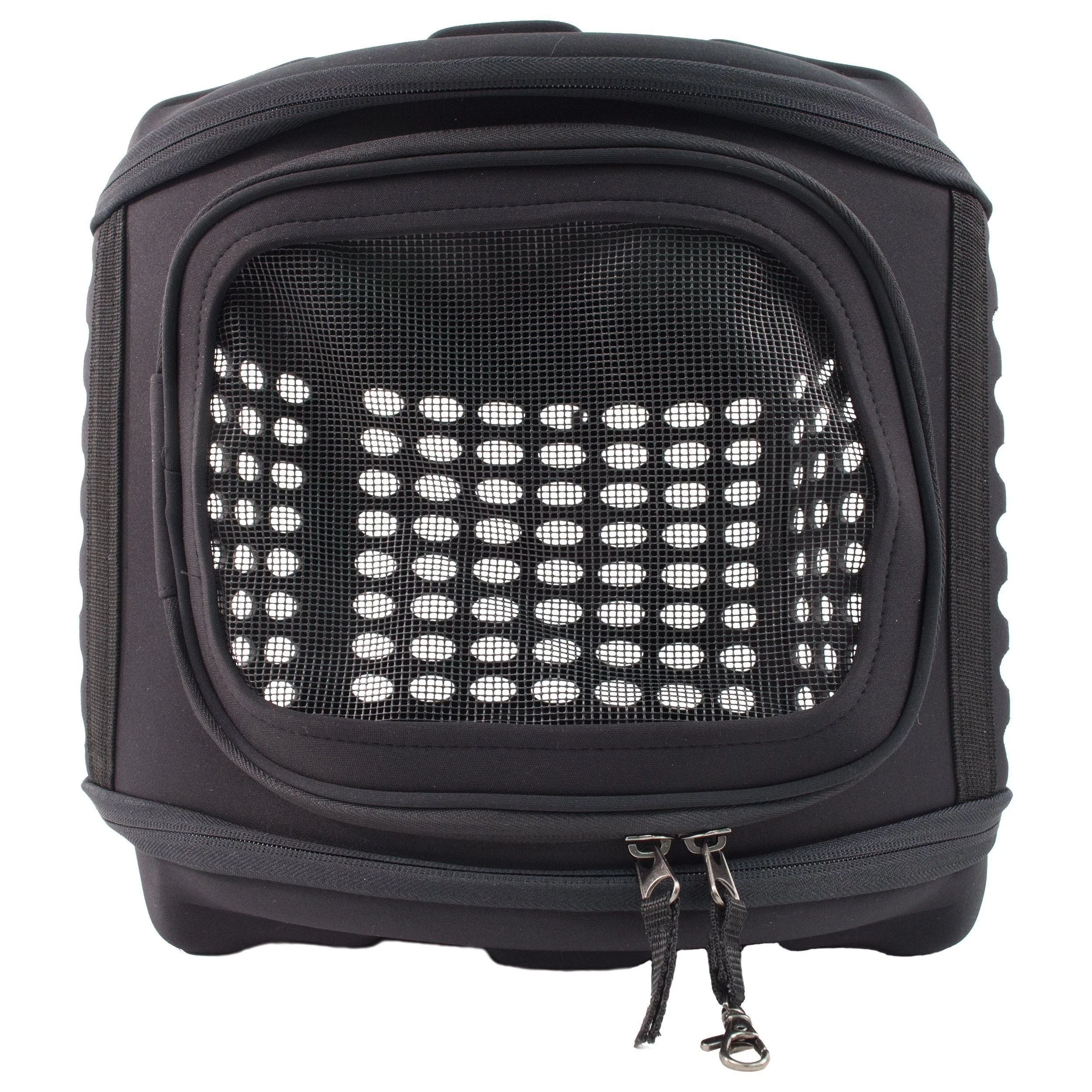Pet Life ® 'Circular Shelled' Perforated Lightweight Collapsible Military Grade Travel Pet Dog Carrier - Image 4