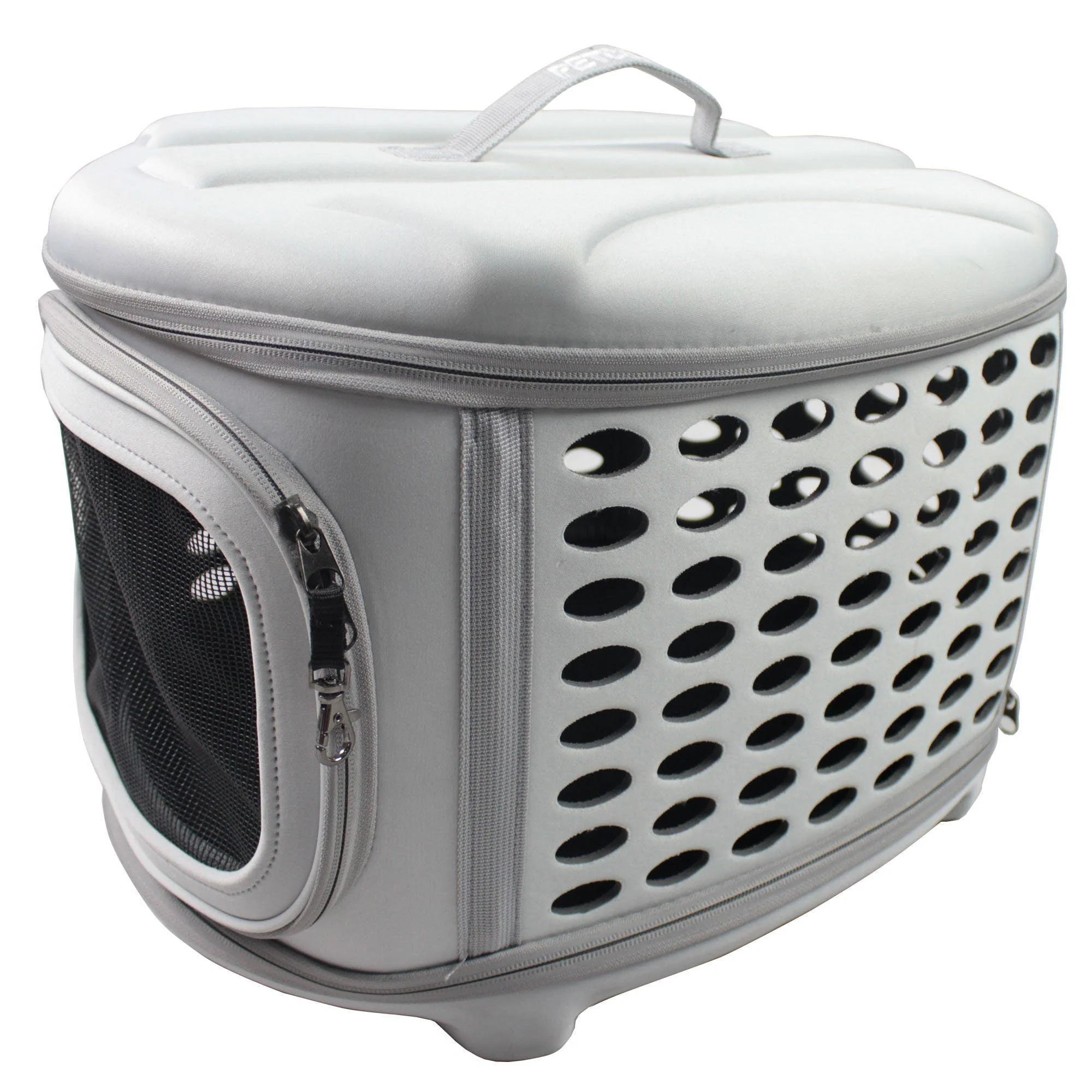 Pet Life ® 'Circular Shelled' Perforated Lightweight Collapsible Military Grade Travel Pet Dog Carrier - Image 6