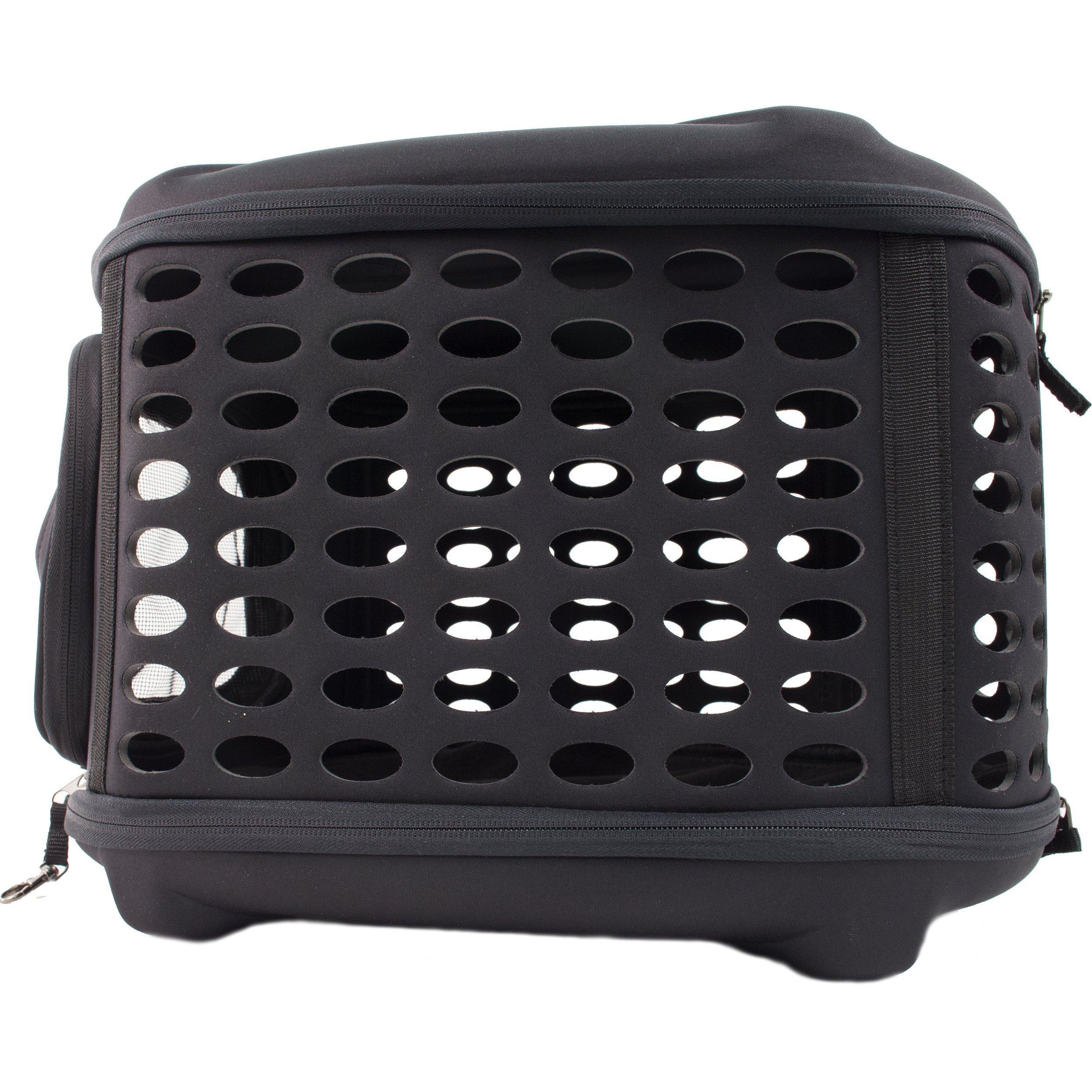 Pet Life ® 'Circular Shelled' Perforated Lightweight Collapsible Military Grade Travel Pet Dog Carrier - Image 9