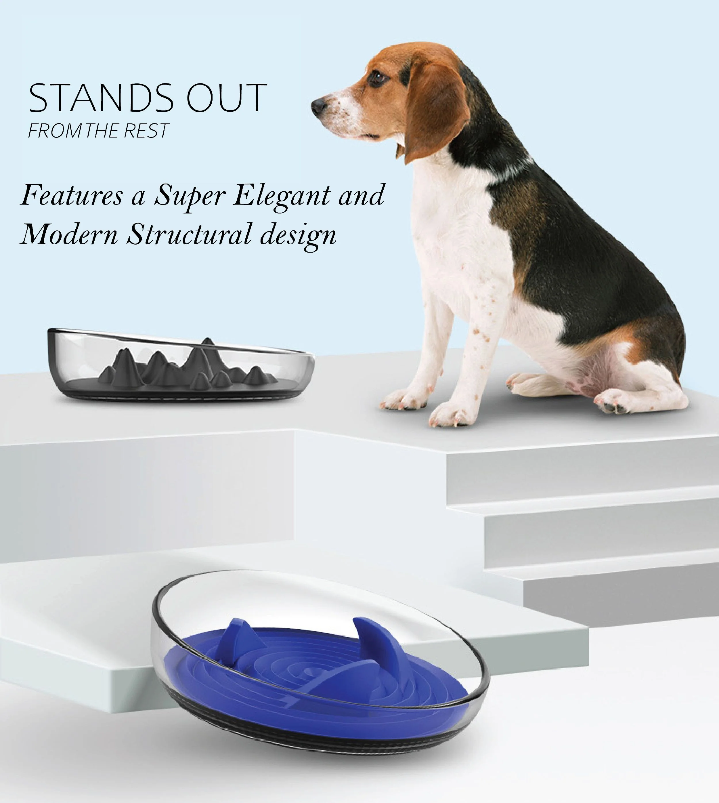 Pet Life ® 'Cirlicue' Mountain Shaped Modern Slow Feeding Pet Bowl - Image 6