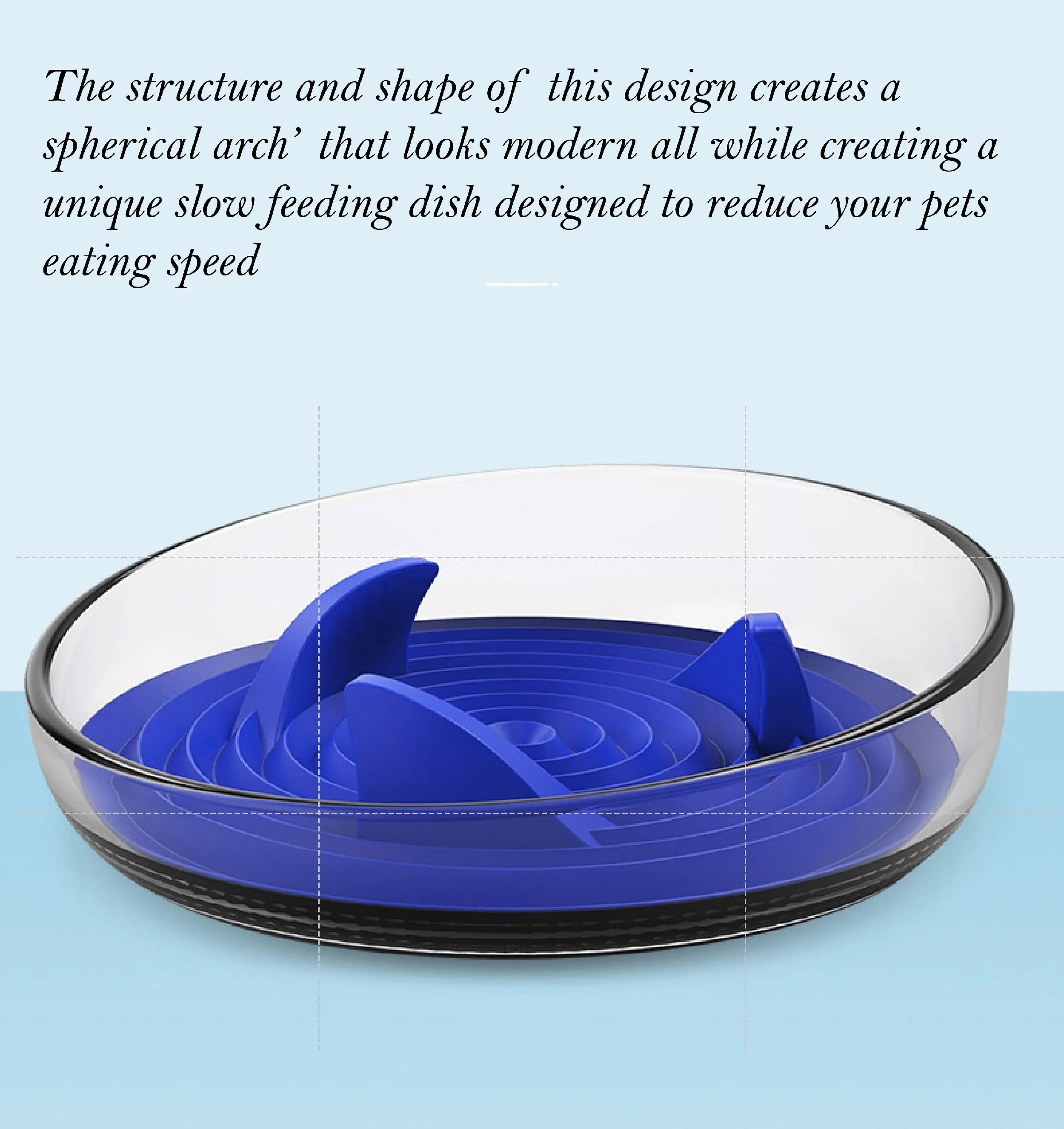 Pet Life ® 'Cirlicue' Shark Fin Shaped Modern Slow Feeding Pet Bowl - Image 3