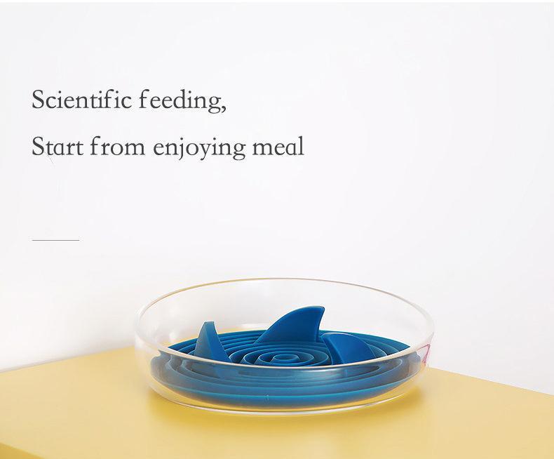 Pet Life ® 'Cirlicue' Shark Fin Shaped Modern Slow Feeding Pet Bowl - Image 8