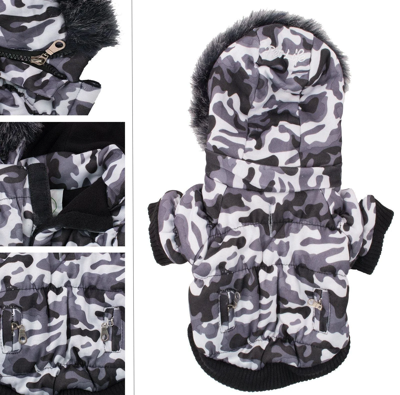 Pet Life ® Classic Metallic Fashion 3M Insulated Dog Coat Parka  w/ Removable Hood - Image 8