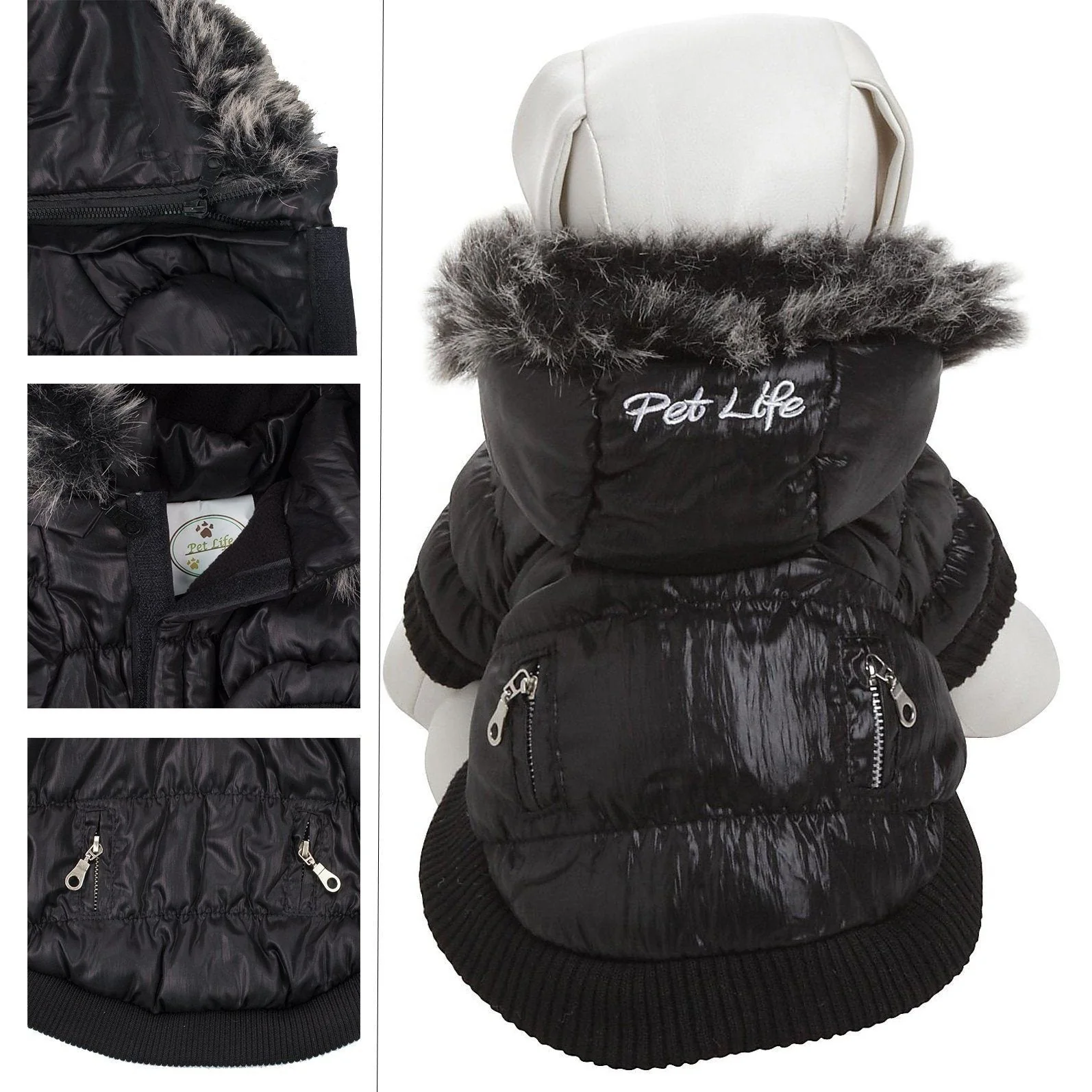 Pet Life ® Classic Metallic Fashion 3M Insulated Dog Coat Parka  w/ Removable Hood - Image 14