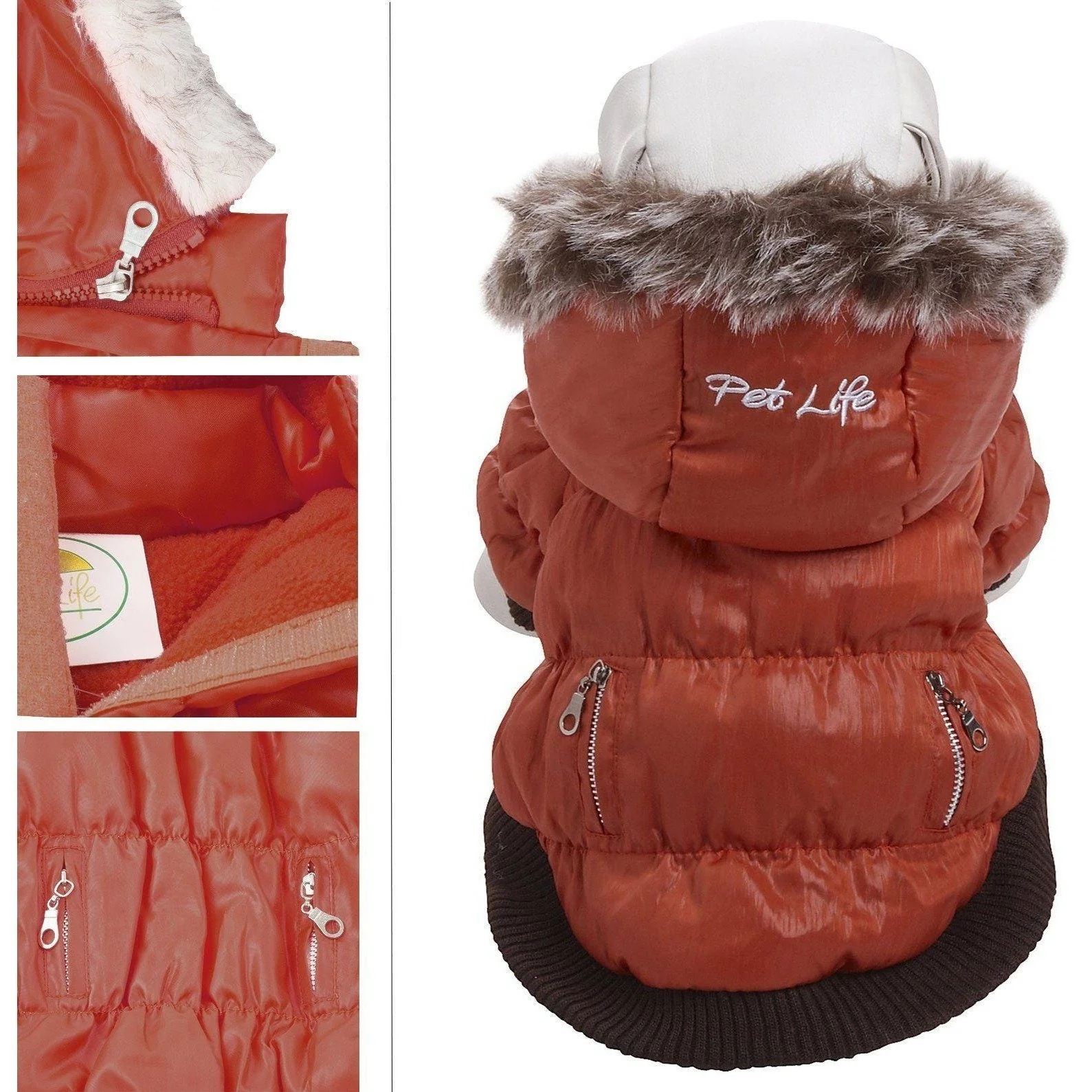 Pet Life ® Classic Metallic Fashion 3M Insulated Dog Coat Parka  w/ Removable Hood - Image 15